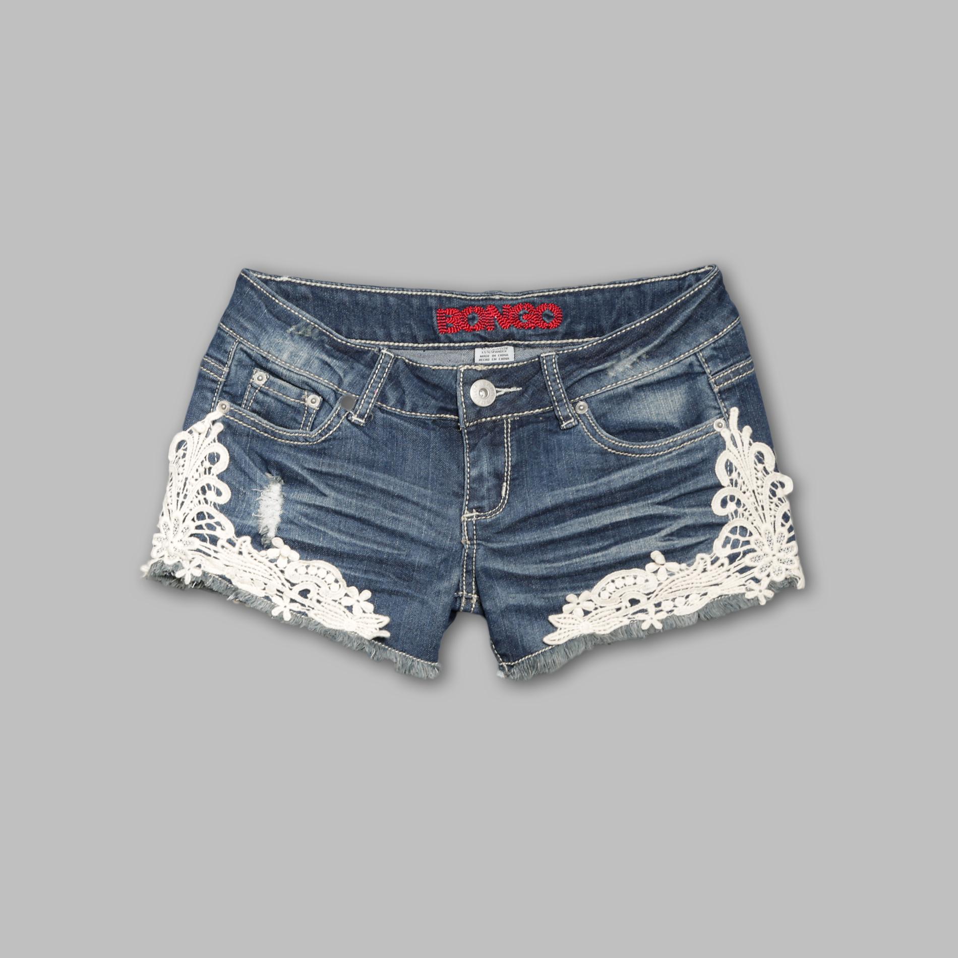 Bongo Junior's Lace Trim Jean Shorts