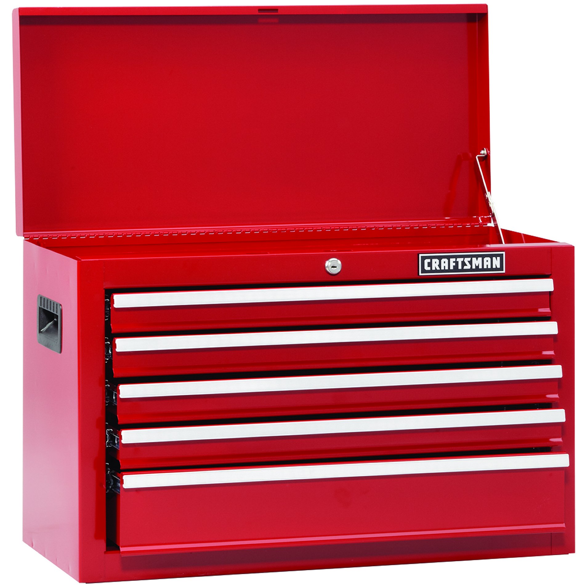 Craftsman 26 In 5 Drawer Standard Duty Ball Bearing Top Chest Red