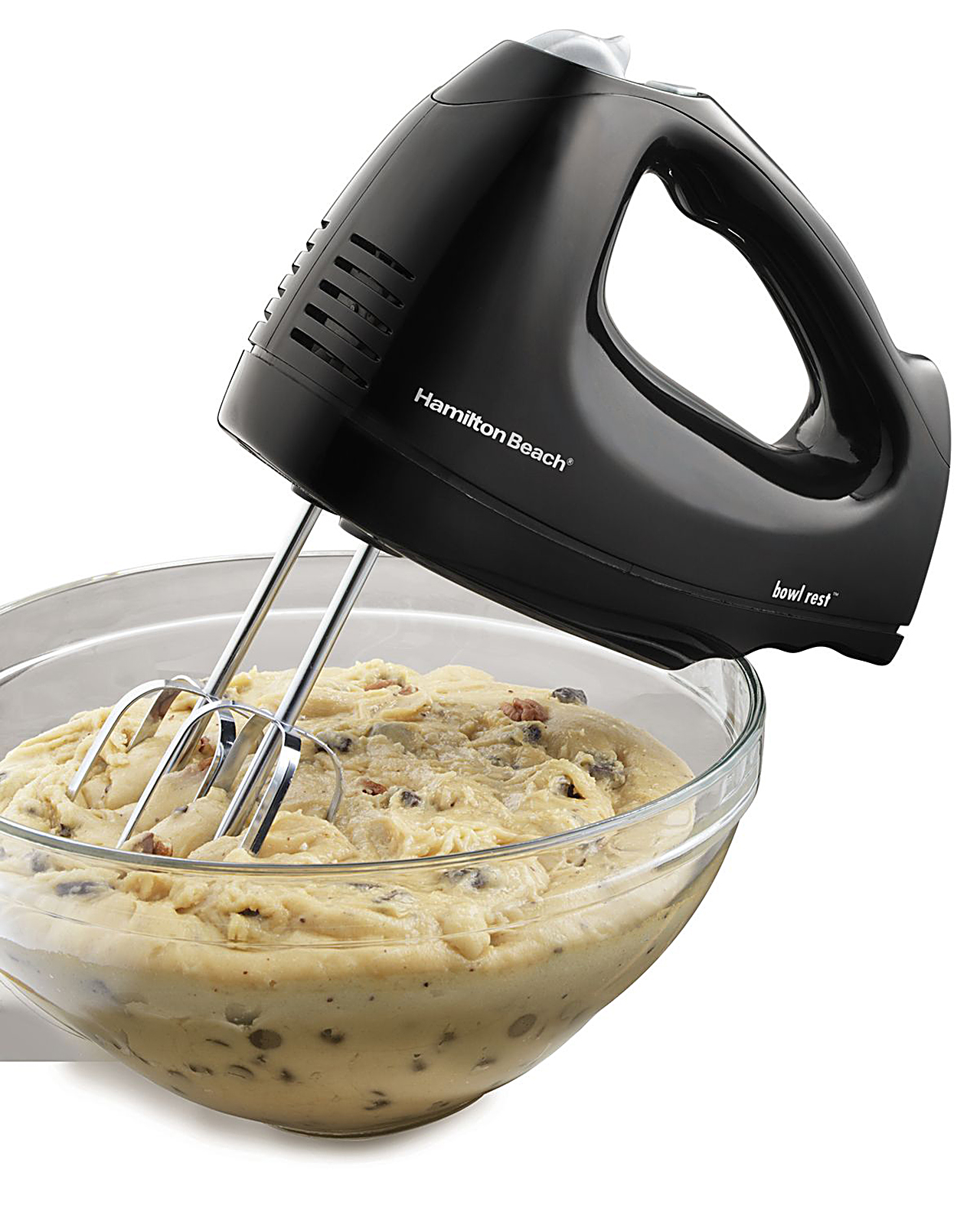 Hamilton Beach 6-Speed Hand Mixer With Snap-On Case, Black