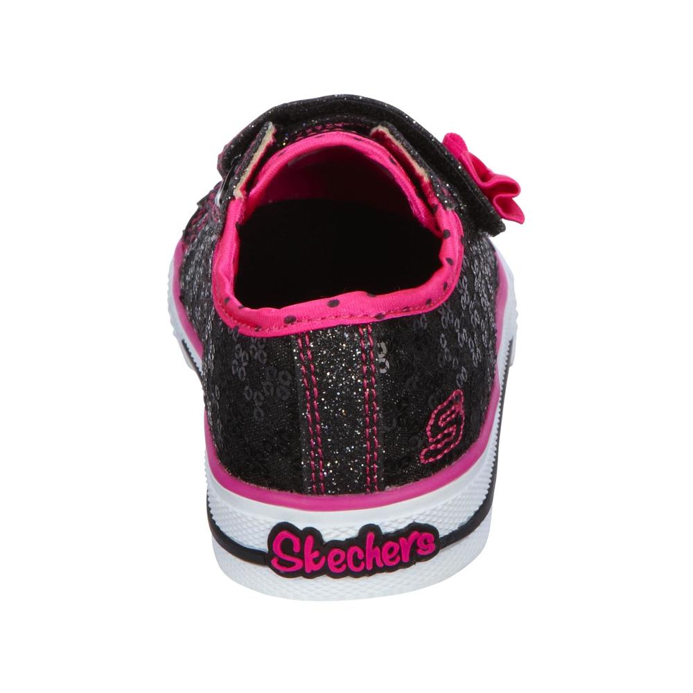 Skechers Toddler Girl's Sweet Steps Fashion Sneaker - Black/Pink