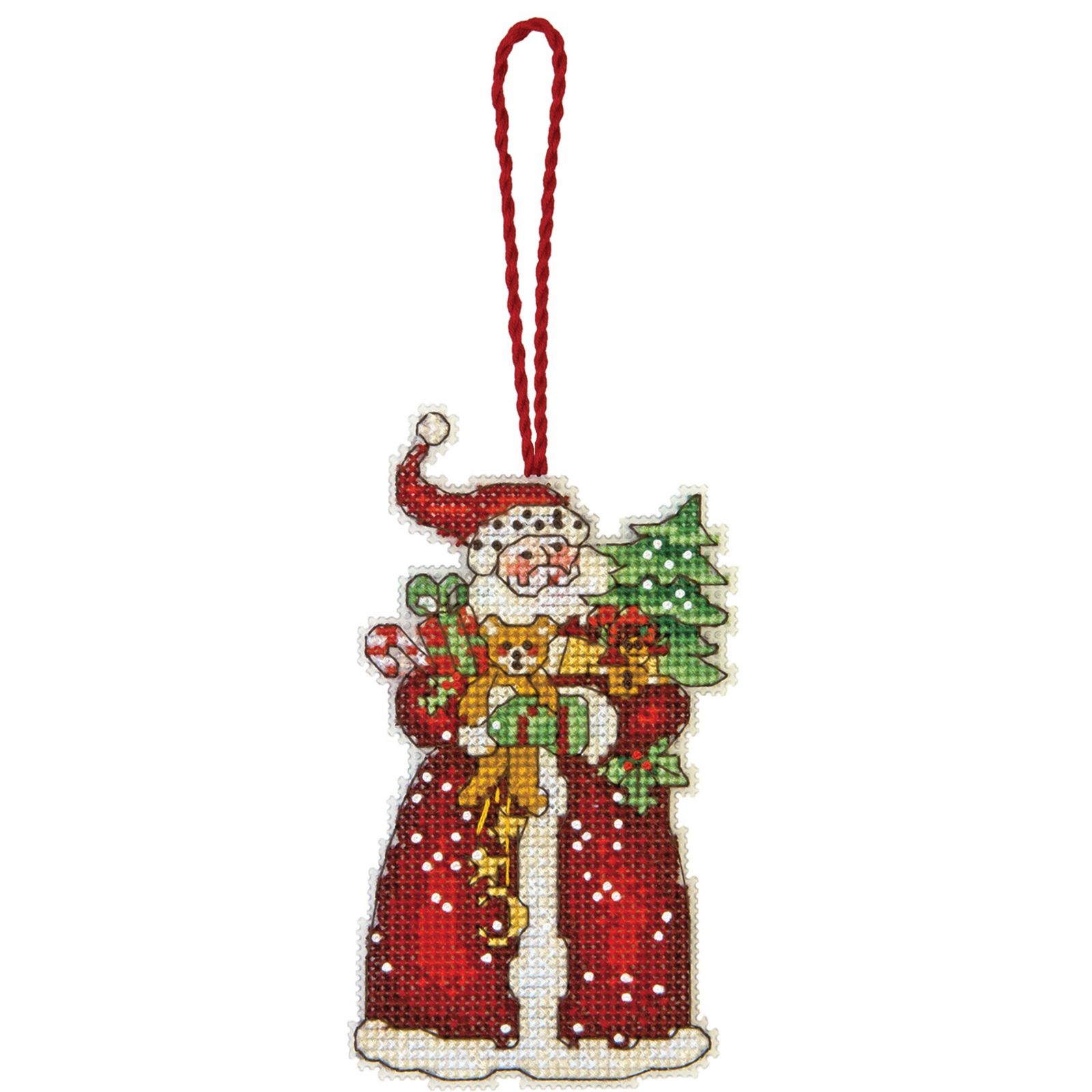 Dimensions Susan Winget Santa Ornament Counted Cross Stitch Kit 14 Count Plastic Canvas