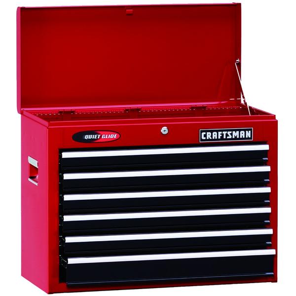 Craftsman 105807 26" Wide 6Drawer Quiet Glide® Top Chest Red/Black