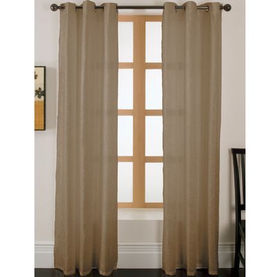 Essential Home Faux Silk Panel W/Grommets Taupe