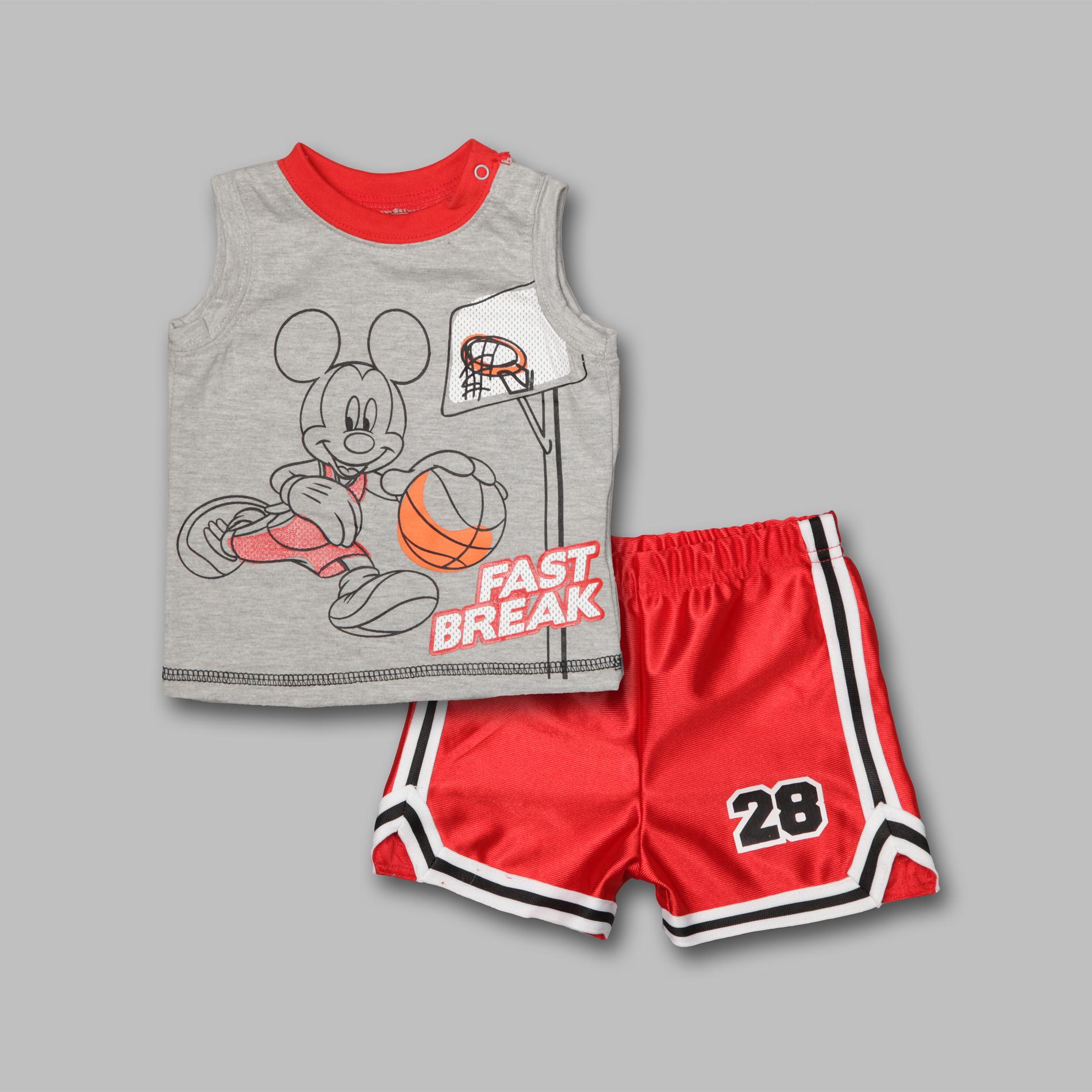 Disney Mickey Mouse Infant Boy's Muscle Shirt & Shorts