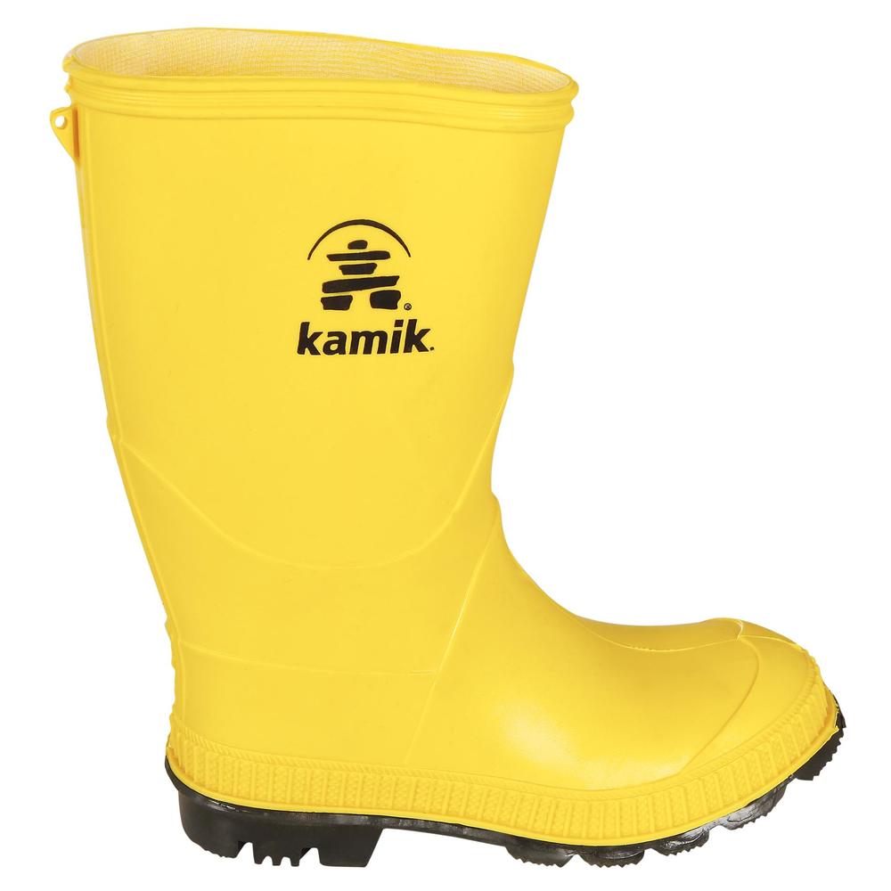 Kamik Girl's Stomp Yellow/Black Waterproof Rain Boot