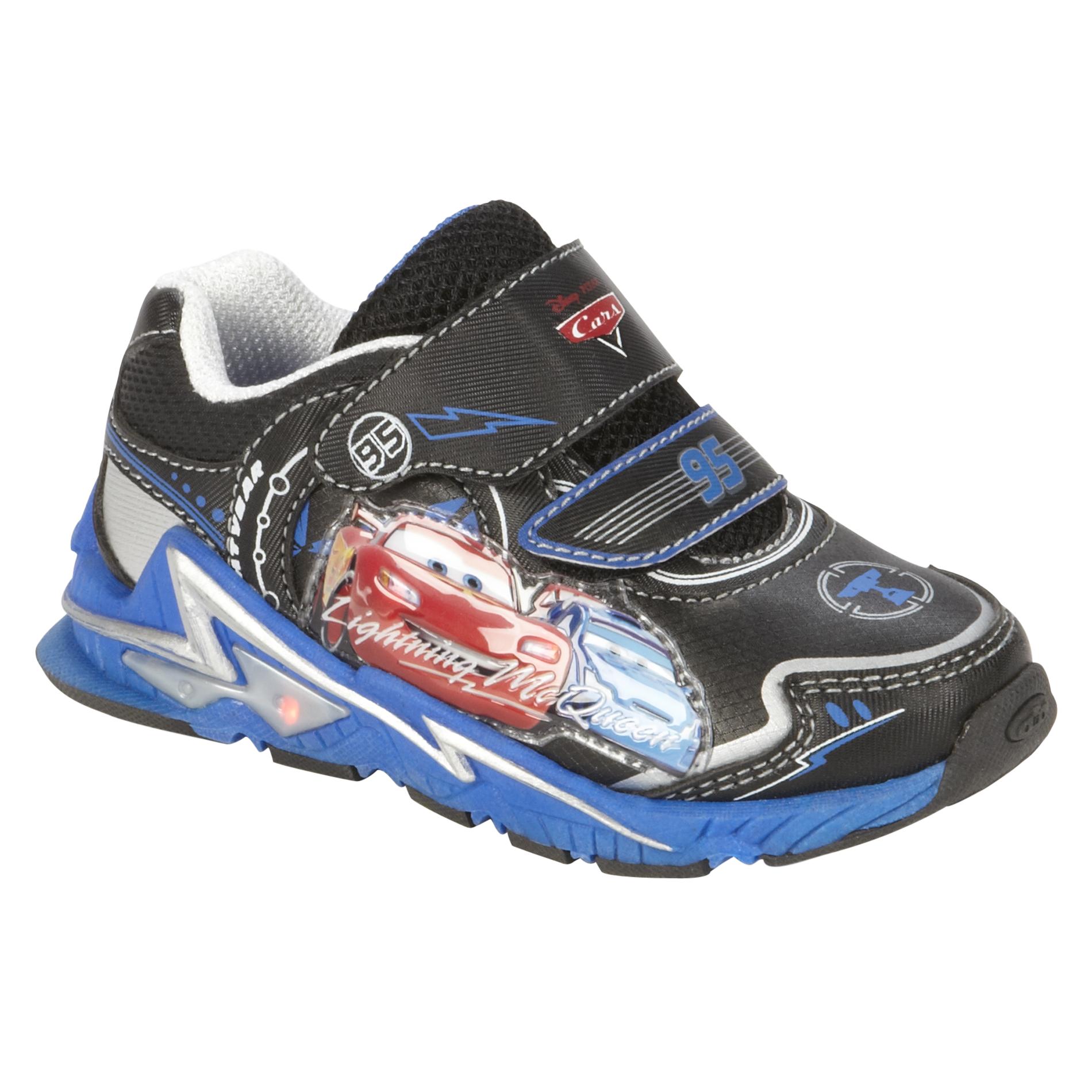 Disney Boy's Cars Blue and Black Light-Up Sneakers