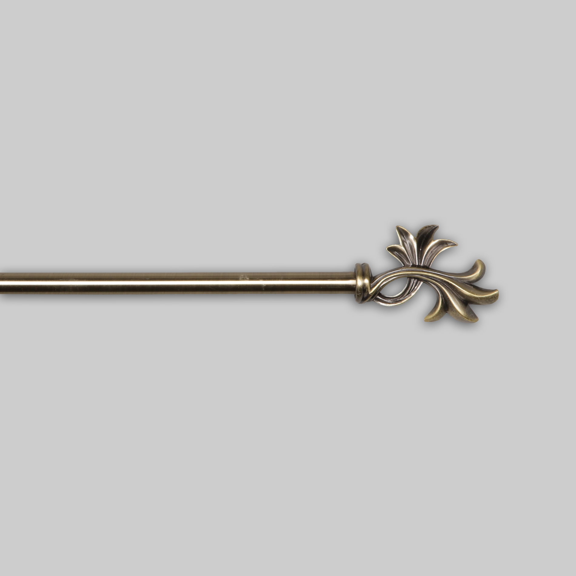 Essential Home Antique Brass Leaf Decorative Rod Set