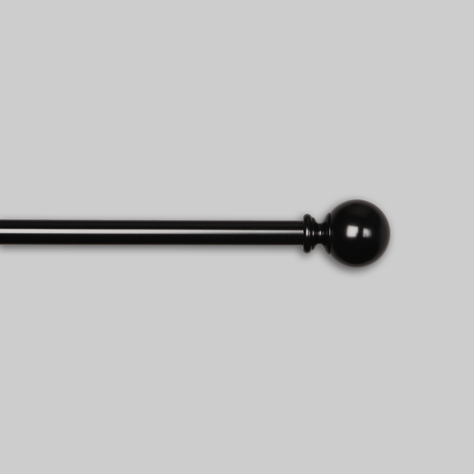 Essential Home Curtain Rod Set Black Ball Adjustable