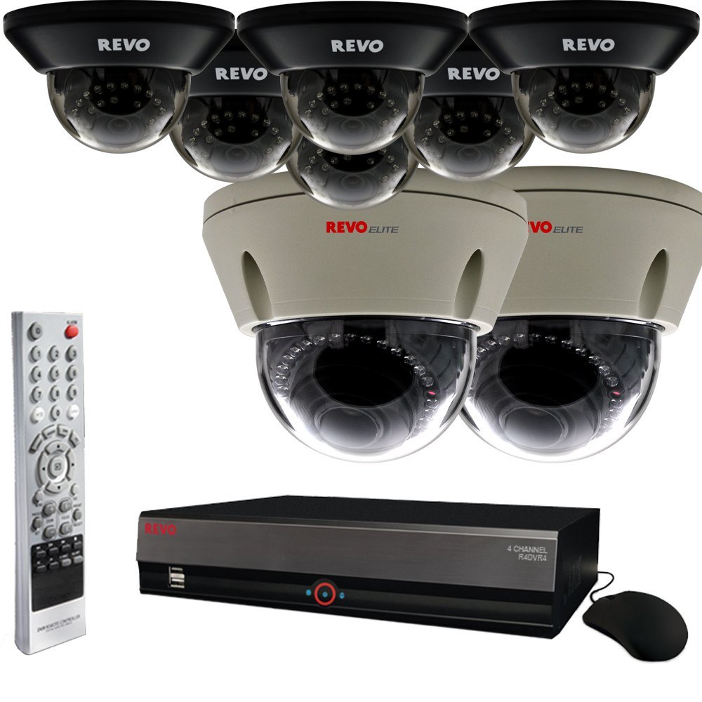 Revo Elite Surveillance System with 16 Channel 4TB DVR, 6 Quick Connect Cameras and 2 Elite Dome Cameras