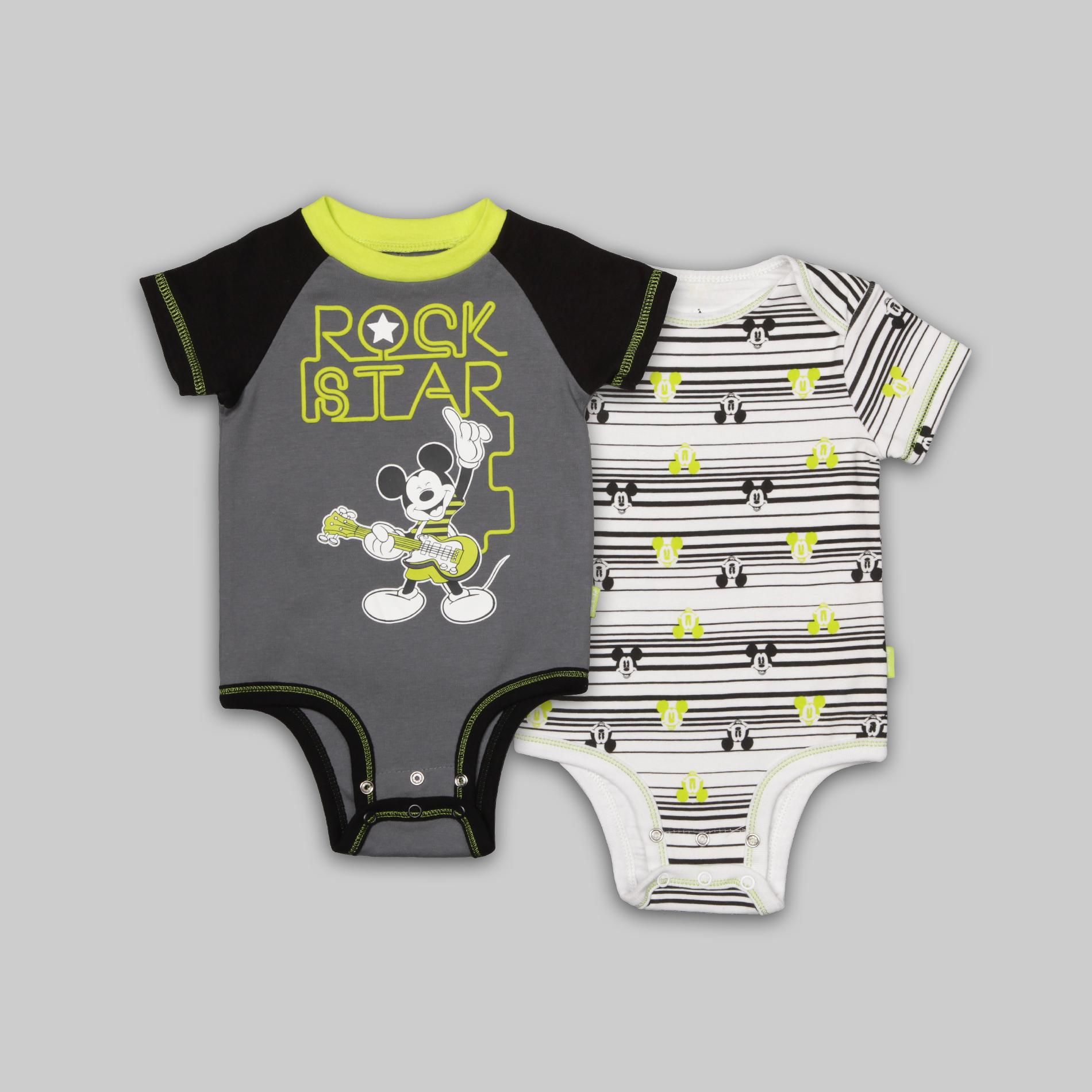 Disney Mickey Mouse Infant Boy's Bodysuits - 2 Pack