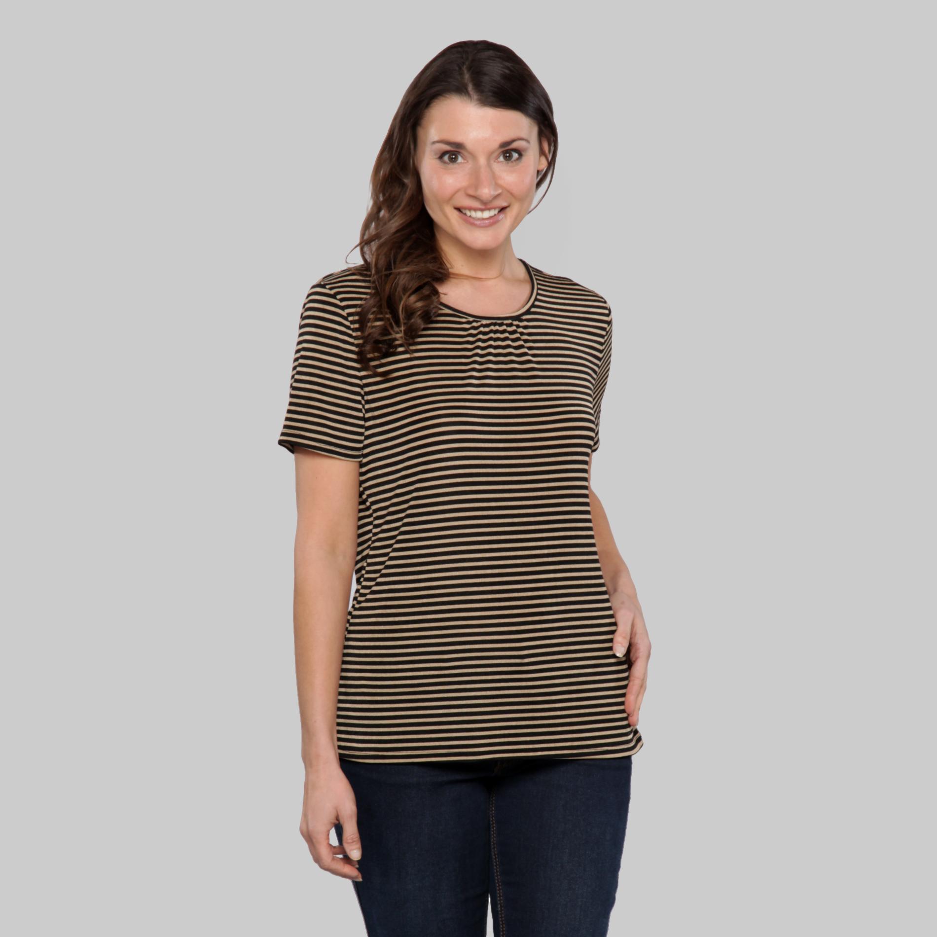 Jaclyn Smith Women's T-Shirt - Striped