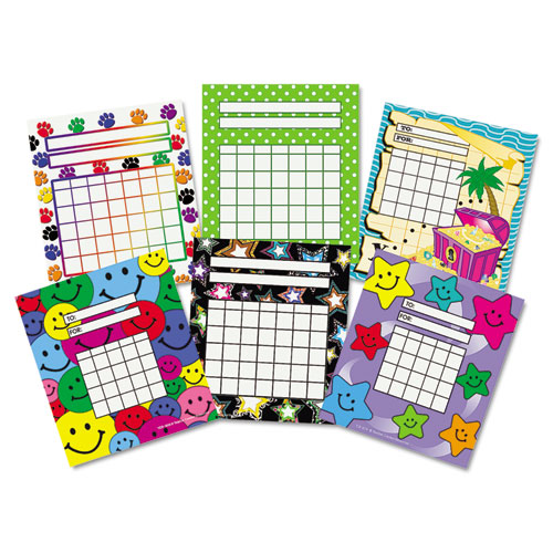 TCR9028 INDIVIDUAL INCENTIVE CHARTS, 5-1/4 X 6, 6 DESIGNS, 36/EACH, 216/PACK