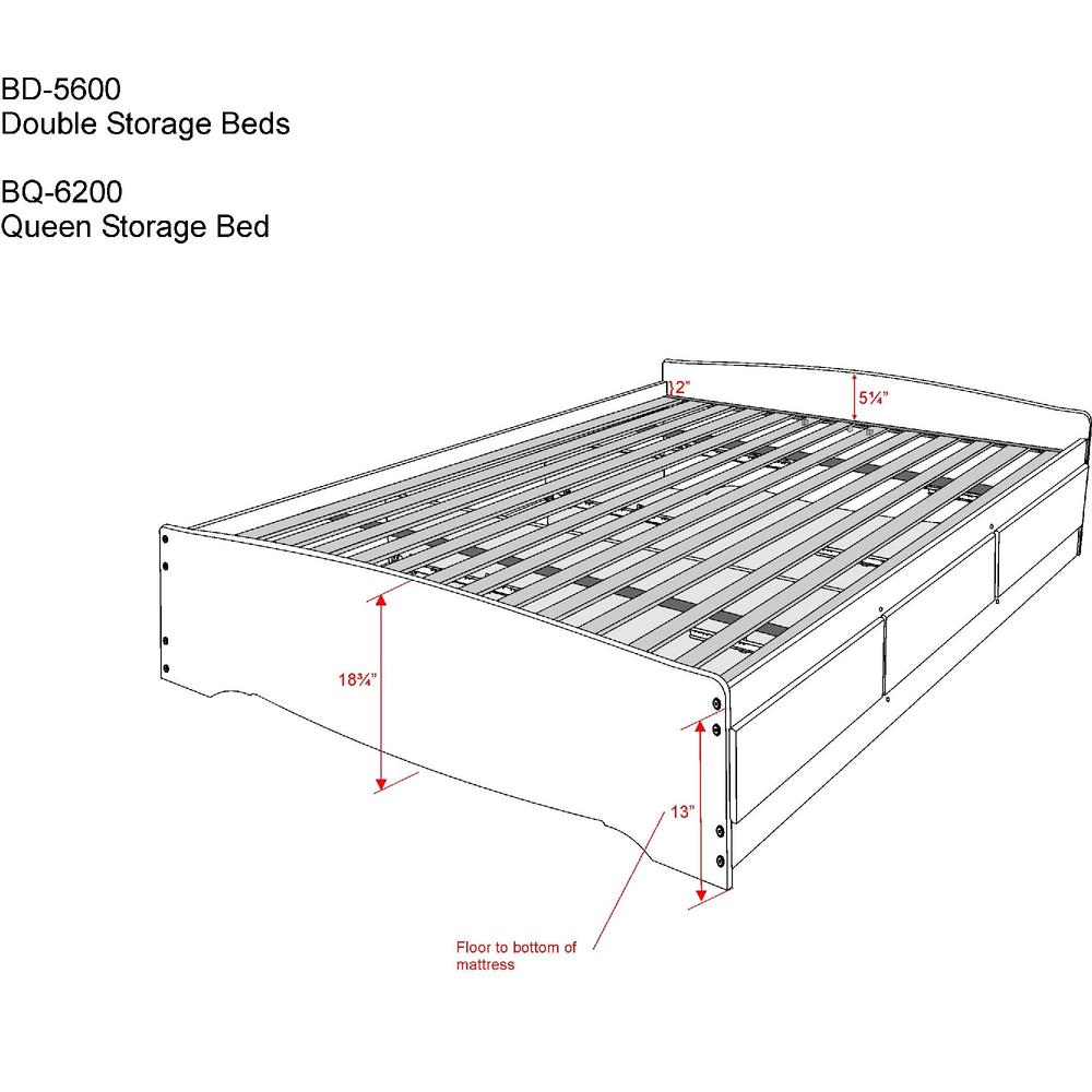Prepac Cherry Queen Mate’s Platform Storage Bed with 6 Drawers