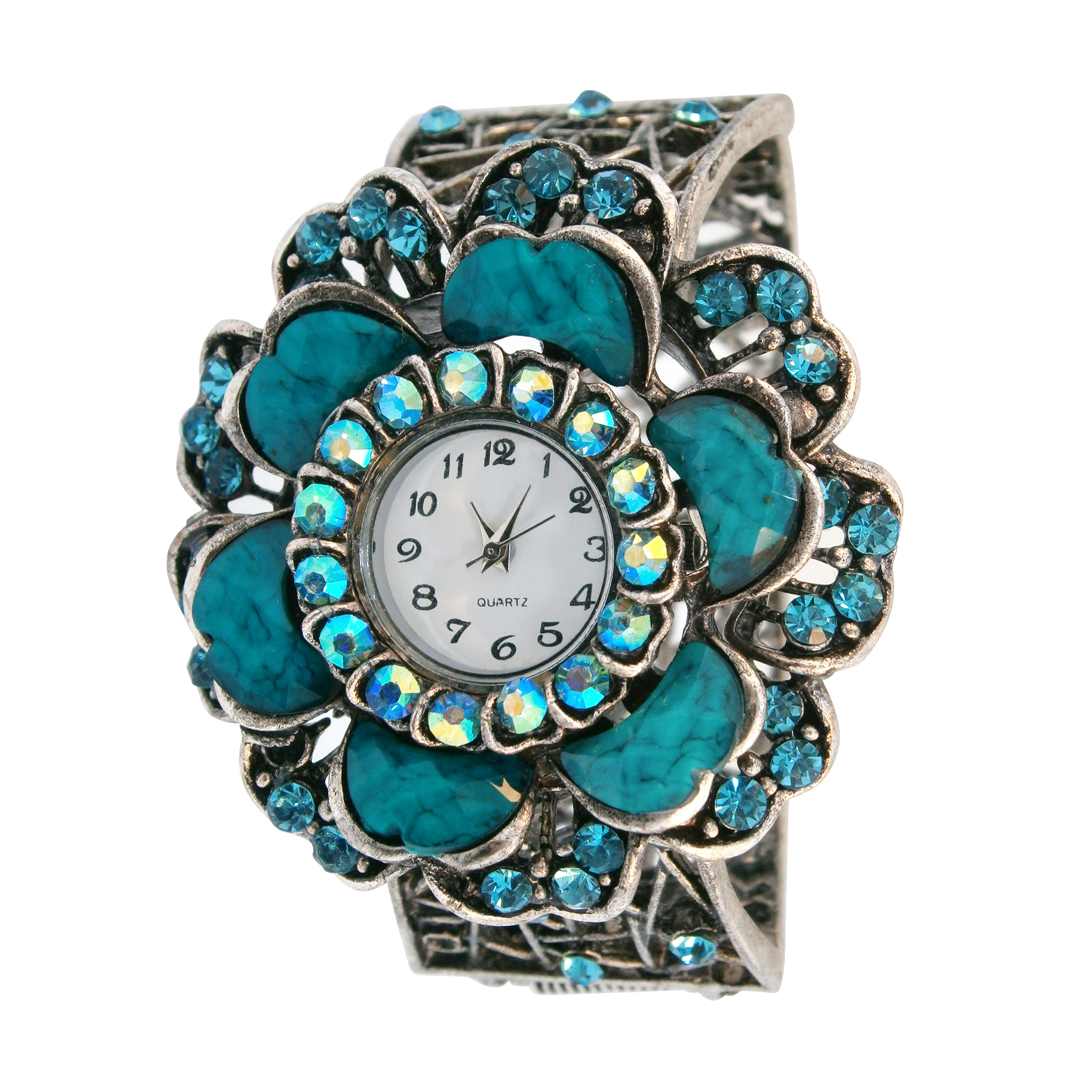 Ladies Dress Watch Flower Bangle   Jewelry   Watches   Womens Watches