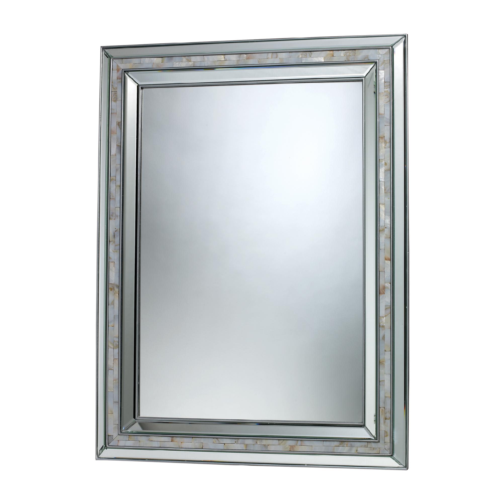 Sterling Industries Sardis Mirror In Brushed Steel And Mother Of Pearl Shell