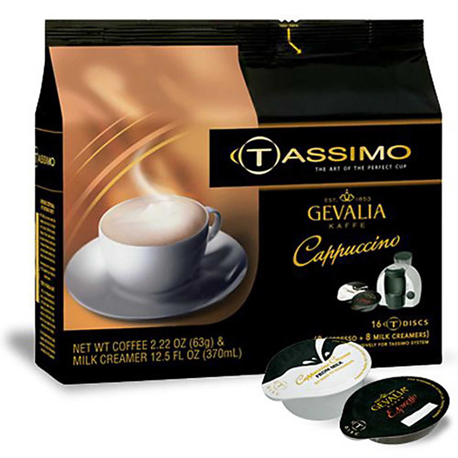 Gevalia 107956 Cappuccino Decaffeinated Coffee T-Discs - 40 count