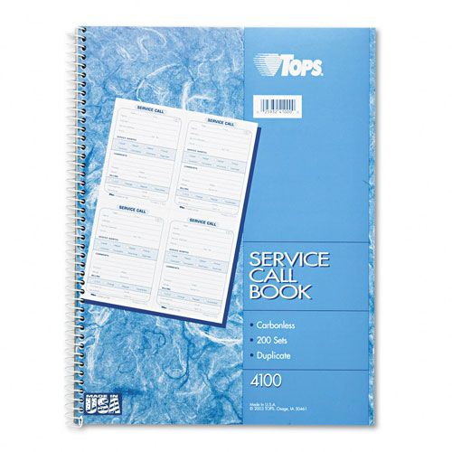 TOPS TOP4100 Duplicate Service Call Book