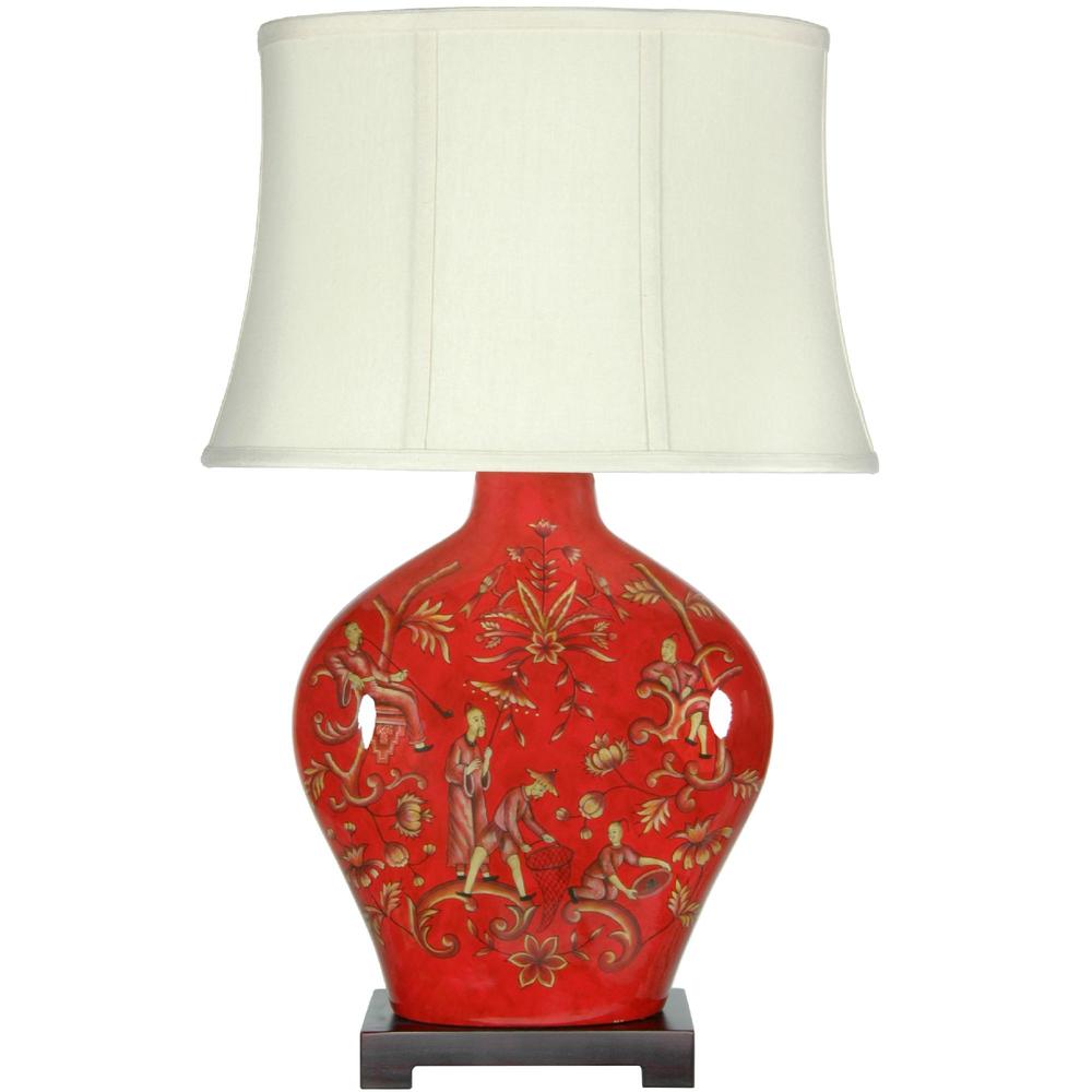 Oriental Furniture Fruitful Harvest Porcelain Lamp