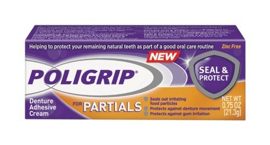 Super PoliGrip For Partials Seal and Protect Denture Adhesive Creams, 0.75 oz