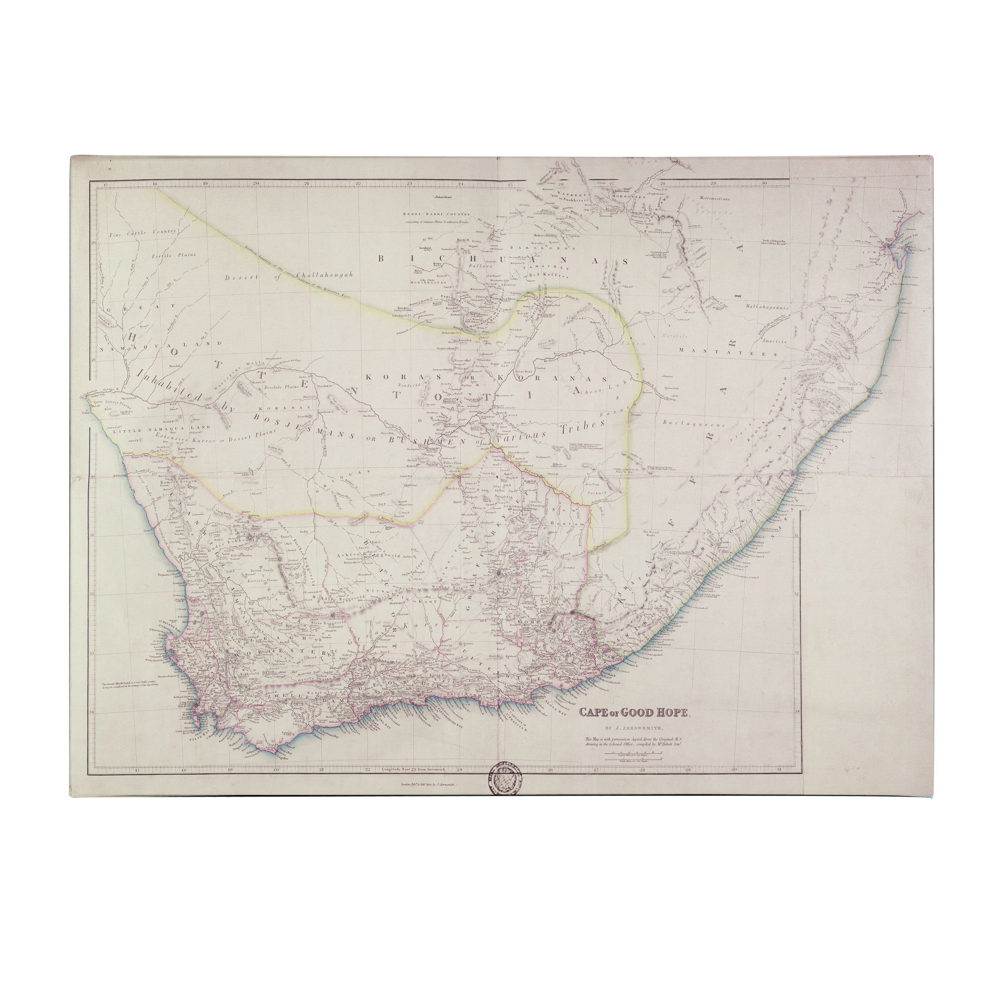 Trademark Global John Arrowsmith Map of Southern Africa 1834 Canvas Art