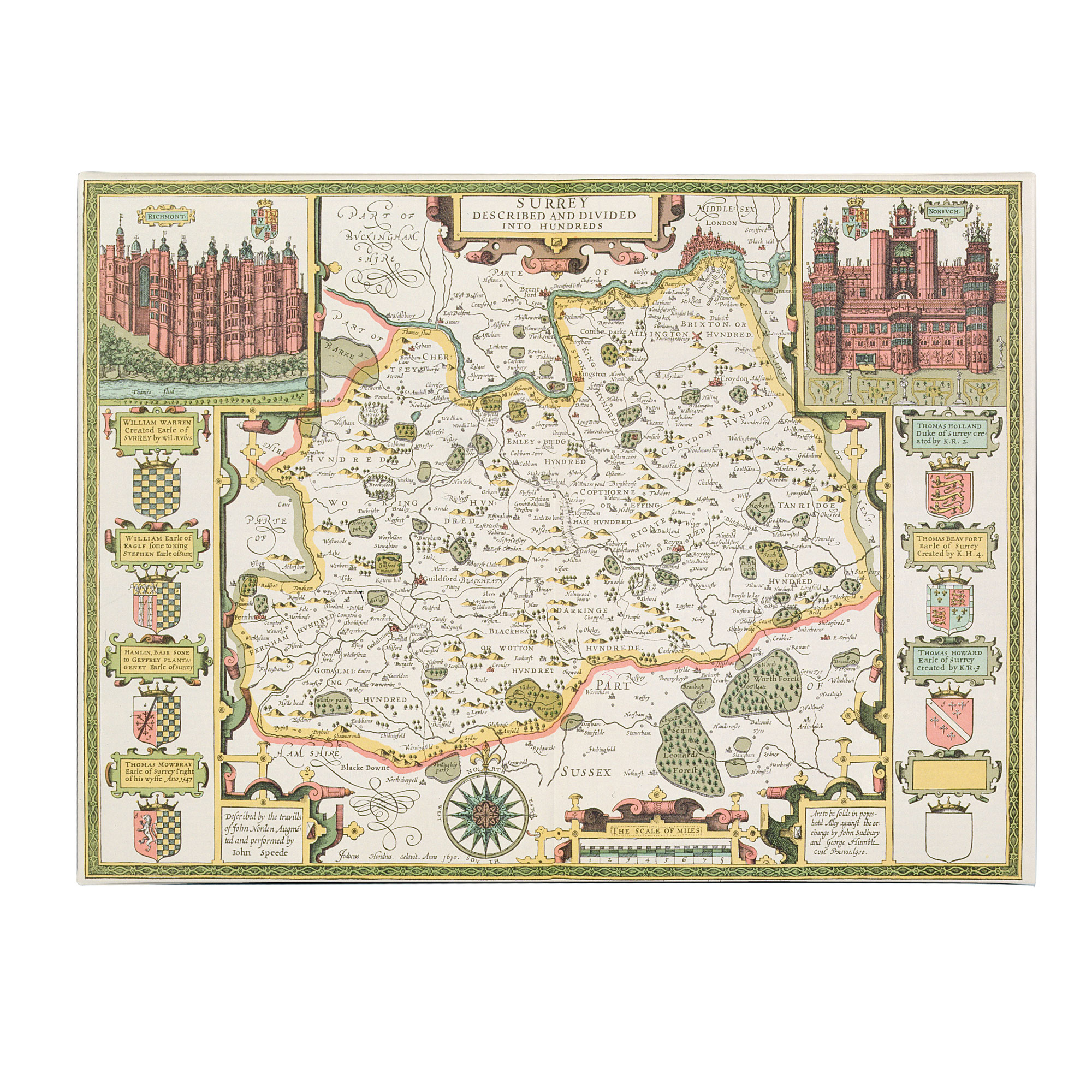 Trademark Global Jodocus Hondius 'Map of Surrey' Canvas Art