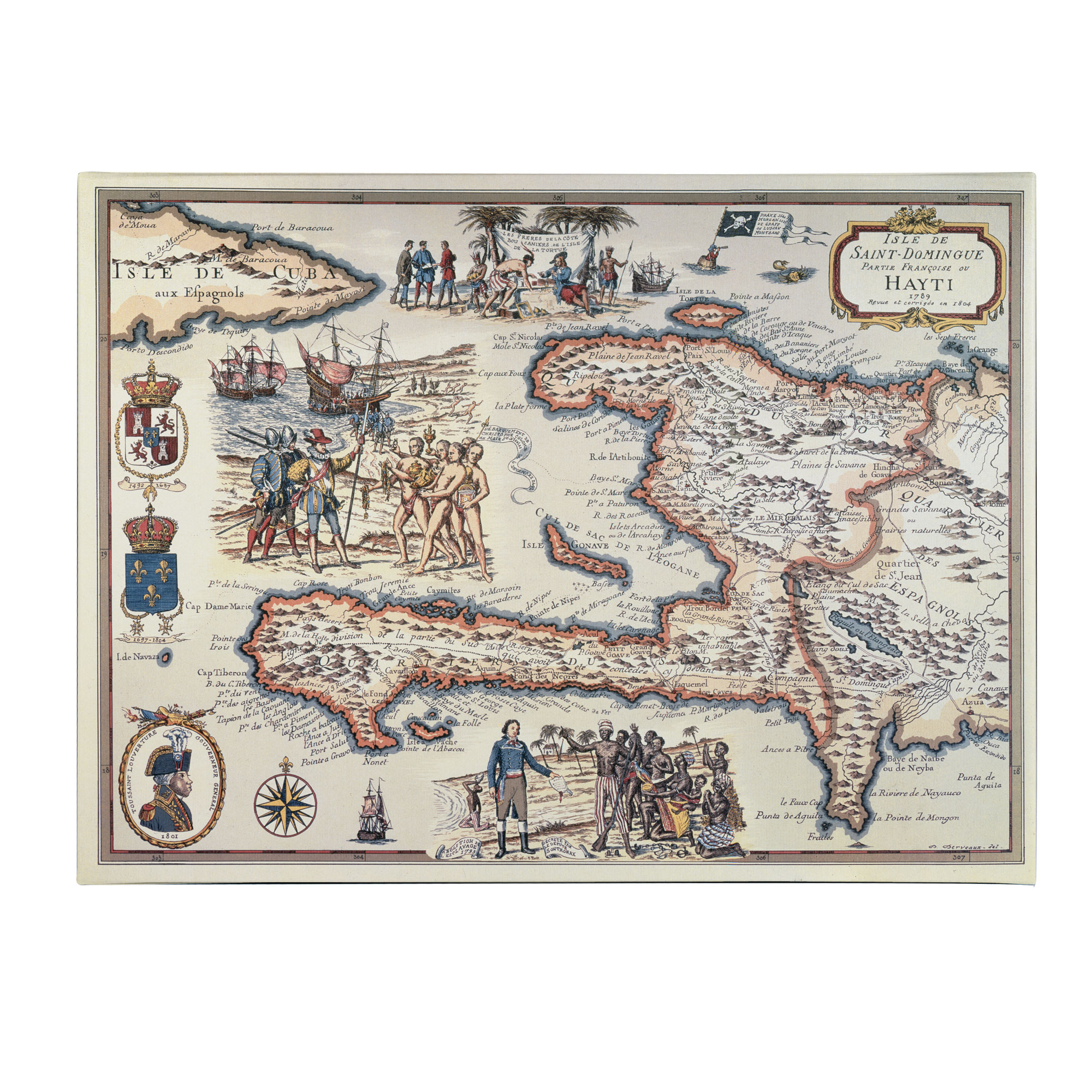 Trademark Global Map of the Island of Haiti; 1789' Canvas Art