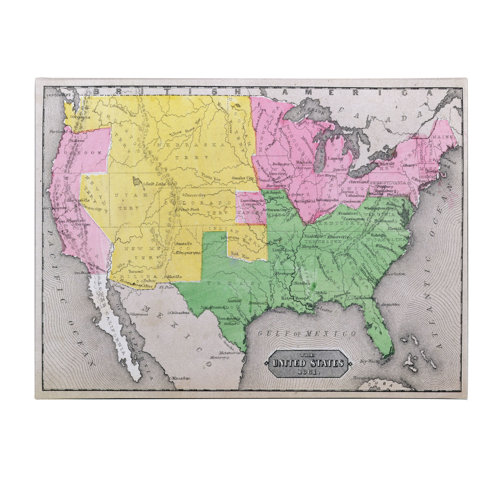 Trademark Global 'Map of the United States in 1861' Canvas Art