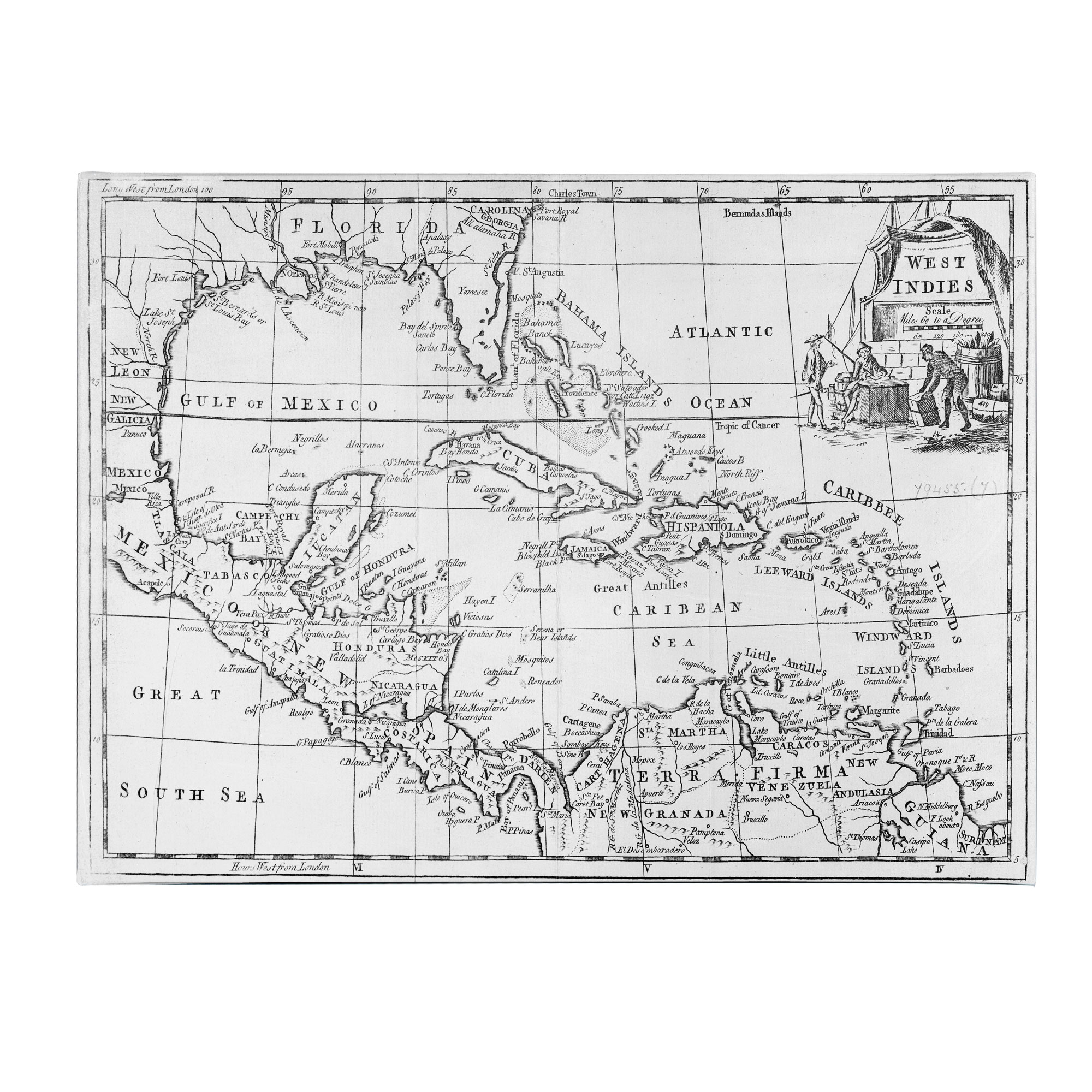 Trademark Global Map of the West Indies; Florida & South America' Canvas Art