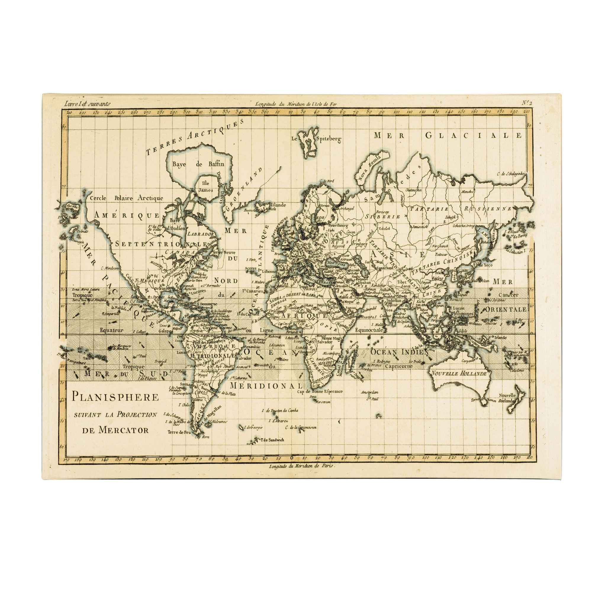 Trademark Global Charles Bonne 'Mercator Map of the World' Canvas Art