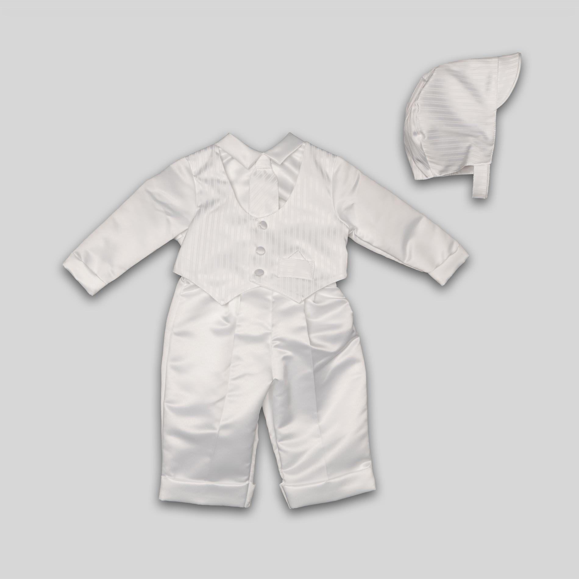 MaDonna Infant Boy's Christening Suit & Bonnet