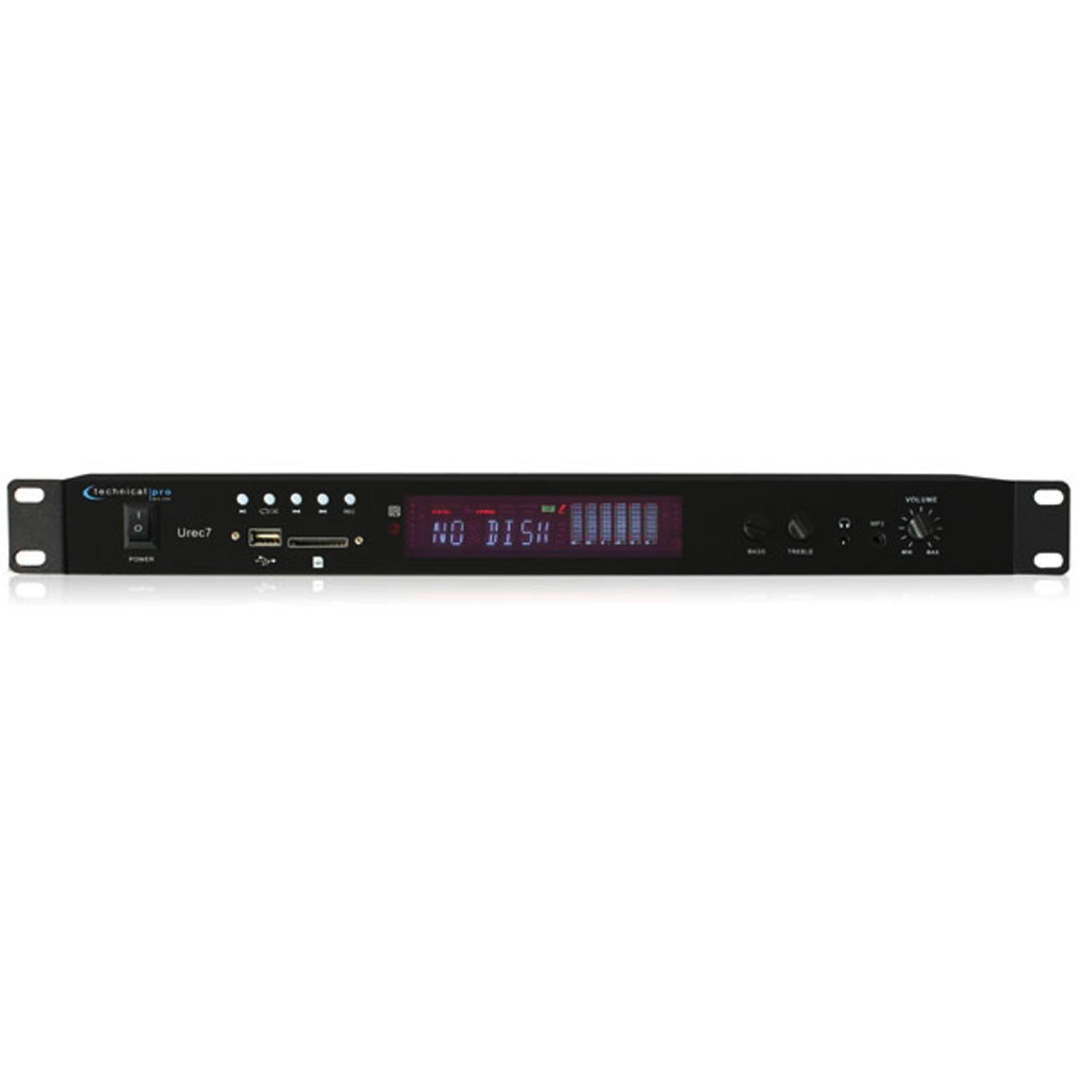 Technical Pro 97079475M Professional Rack Mountable USB/SD Recording Deck-Black