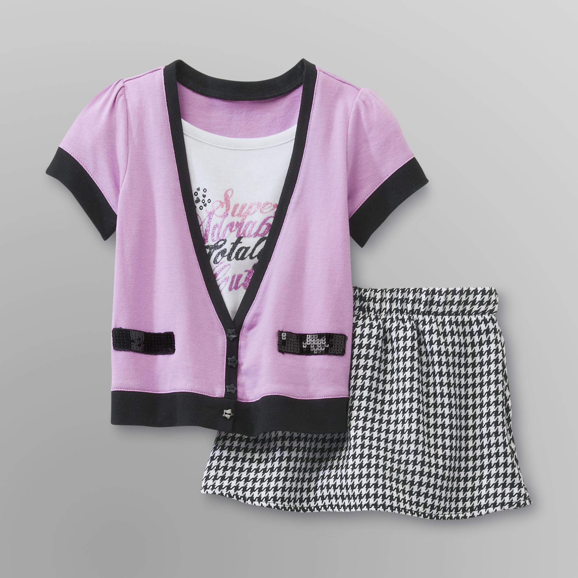 WonderKids Infant & Toddler Girl's Houndstooth Skirt Set