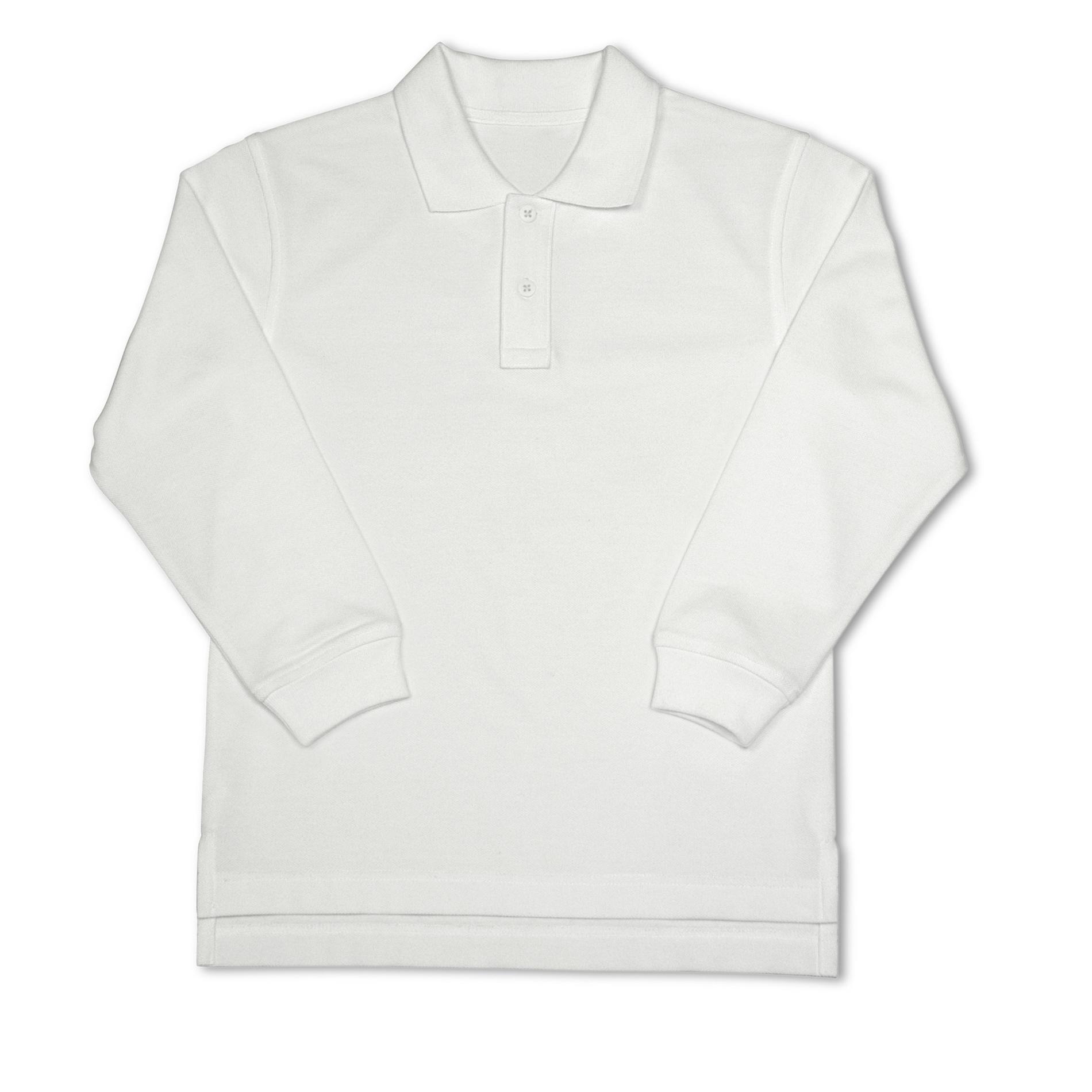 Dockers Boy's Husky Long-Sleeve Uniform Polo Shirt - White
