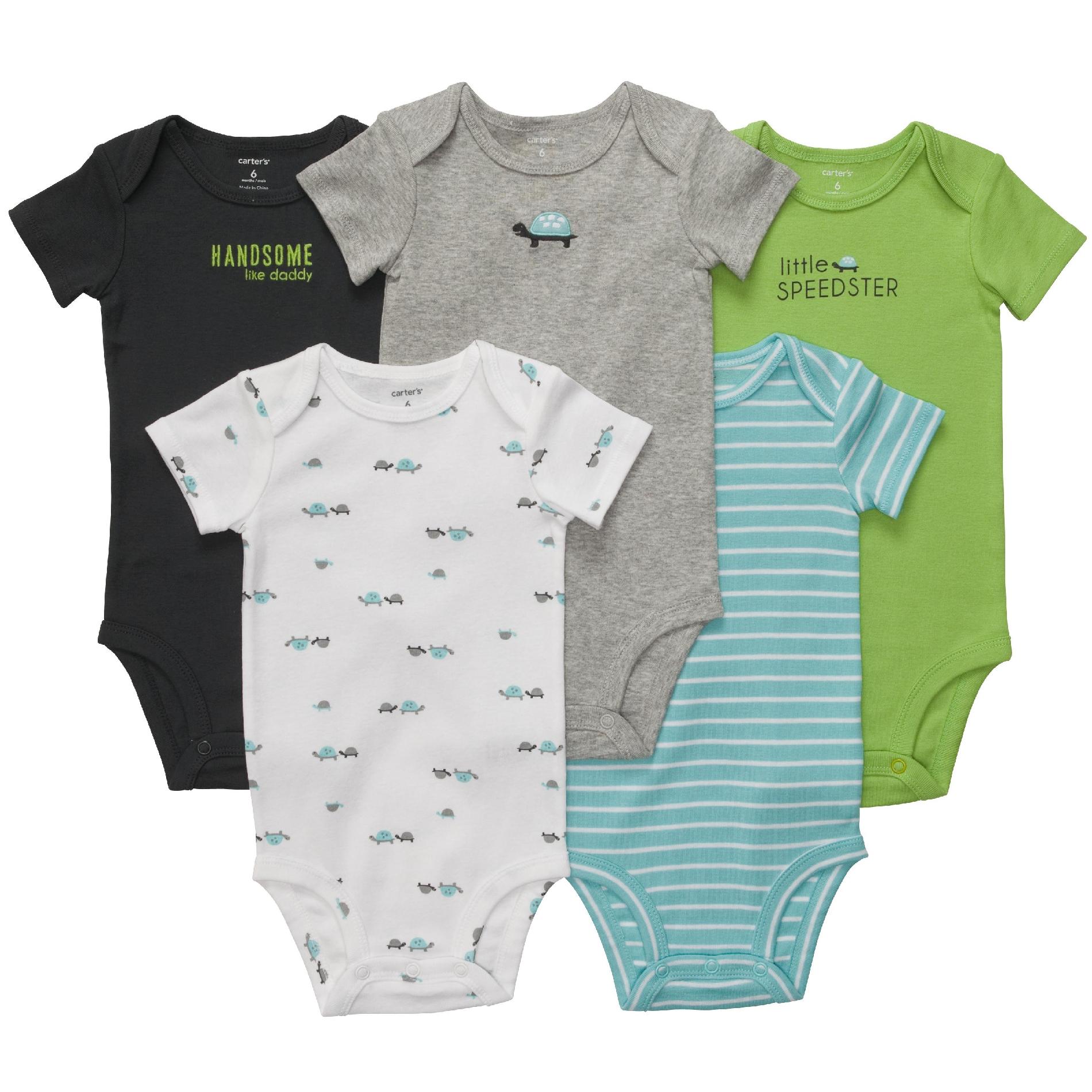 Carter's 5-Pack Newborn & Infant Boy's Bodysuits - Turtle