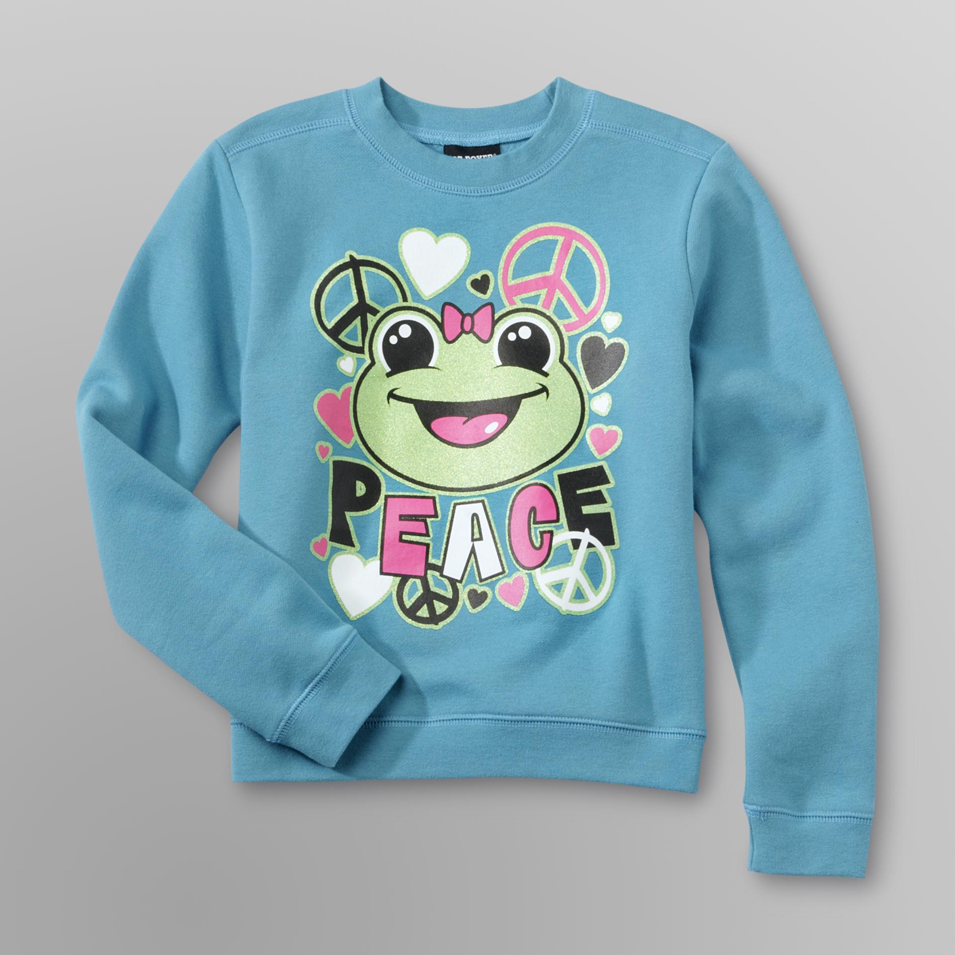 Joe Boxer Girl's Graphic Sweatshirt - Peace Frog