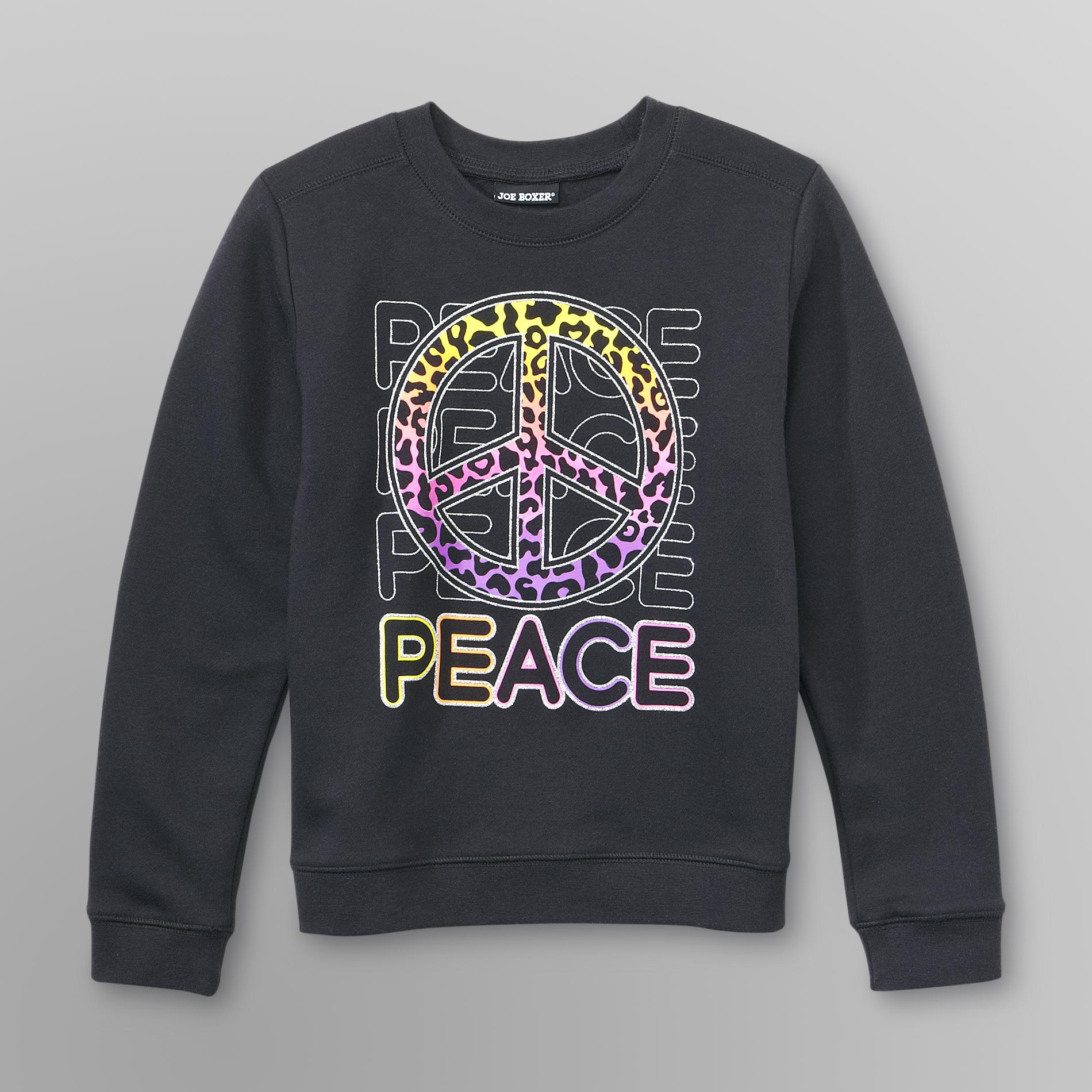 Joe Boxer Girl's Graphic Sweatshirt - Peace Sign