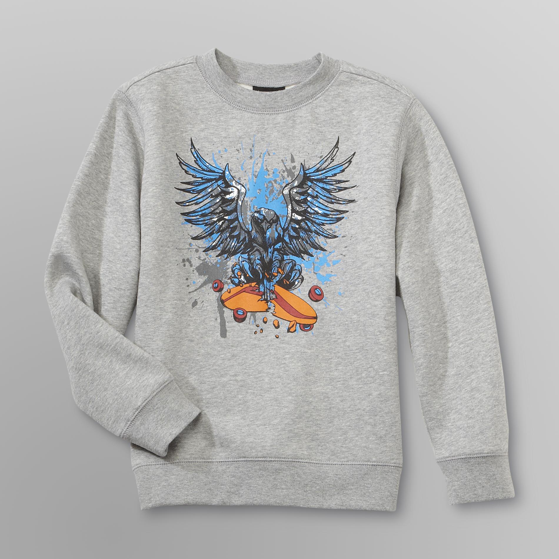 Joe Boxer Boy's Graphic Sweatshirt - Skateboarding Eagle