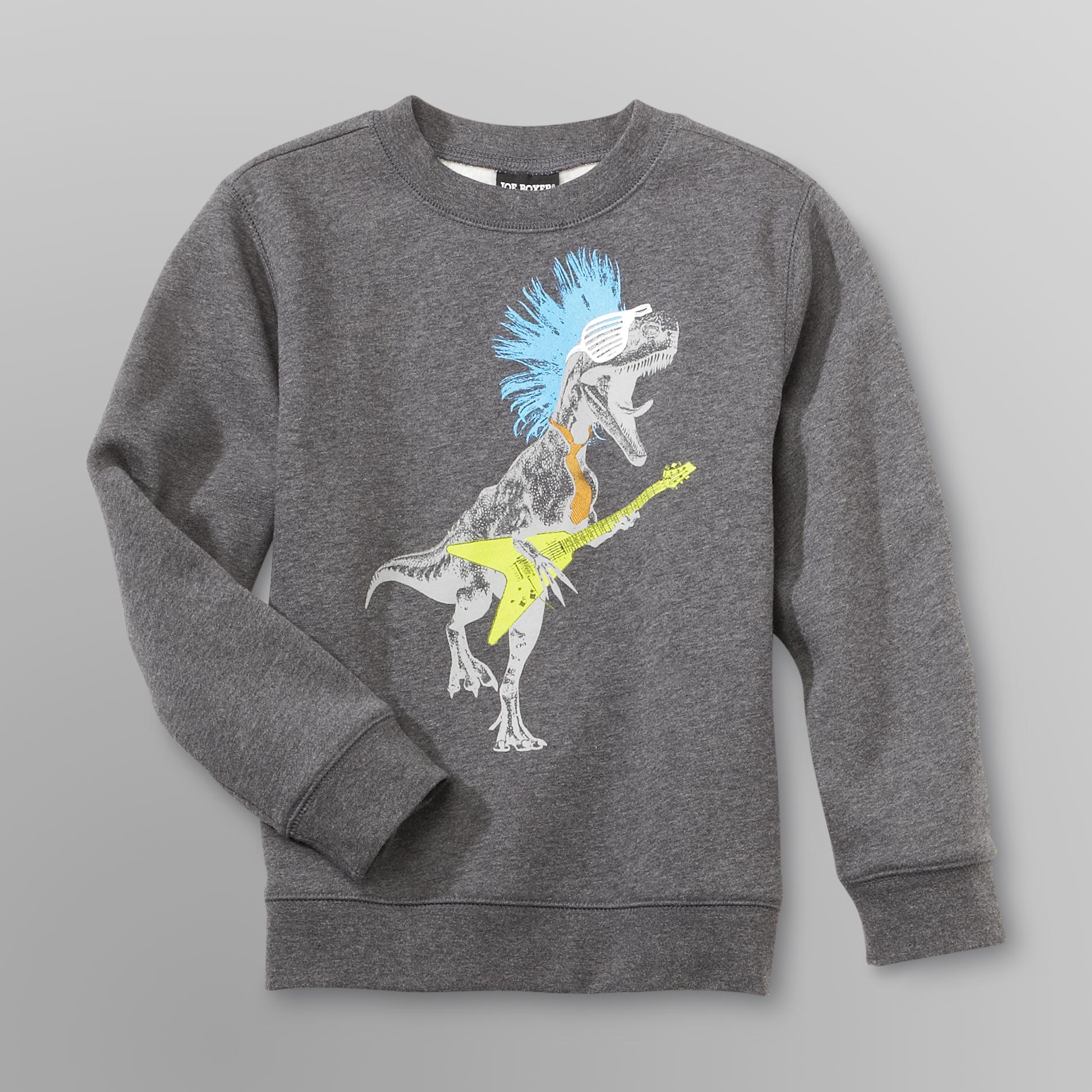 Joe Boxer Boy's Graphic Sweatshirt - Rock Dinosaur