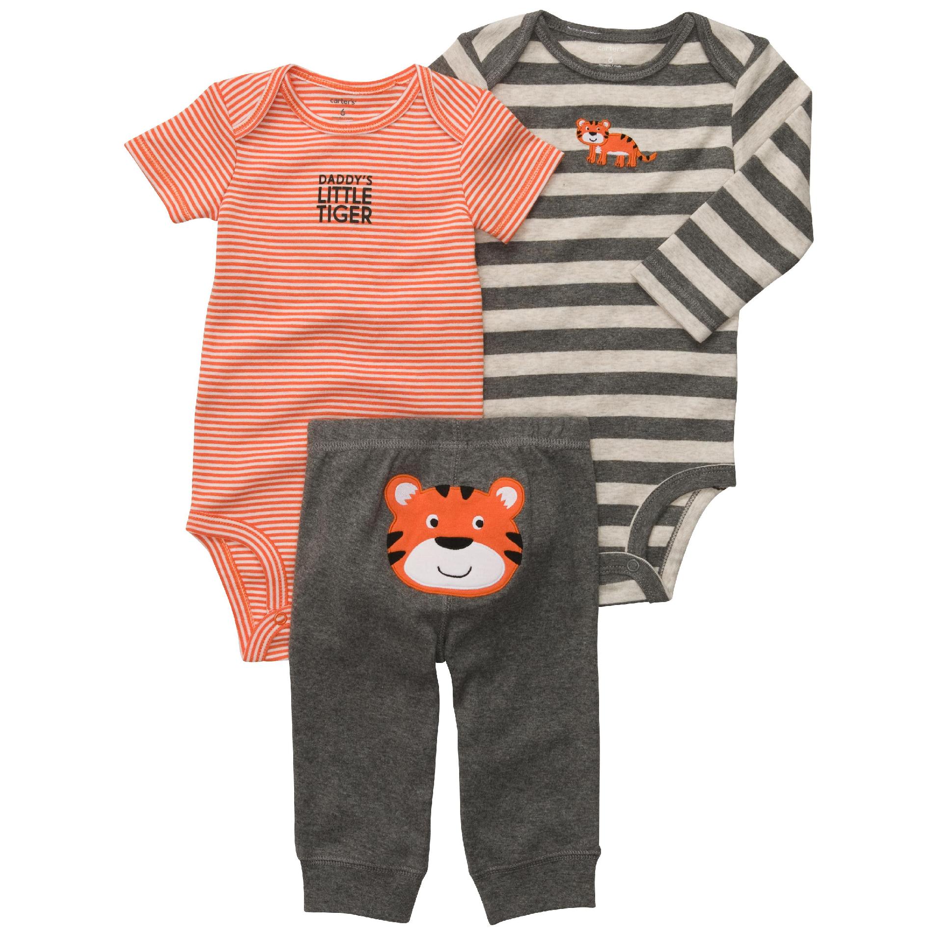 Carter's Newborn & Infant Boy's 3Pc Bodysuits & Pants - Tiger