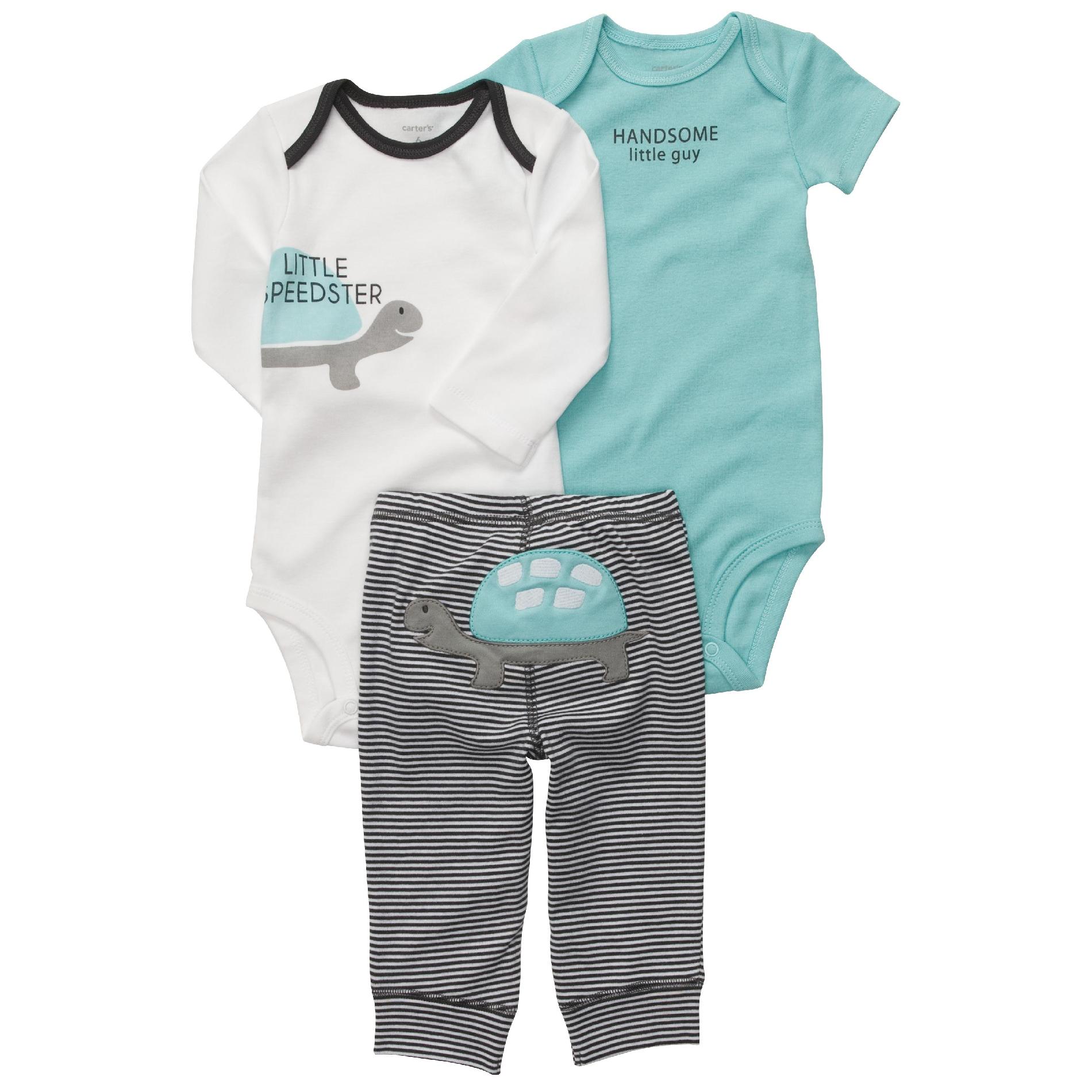 Carter's Newborn & Infant Boy's 3Pc Bodysuits & Pants - Turtle
