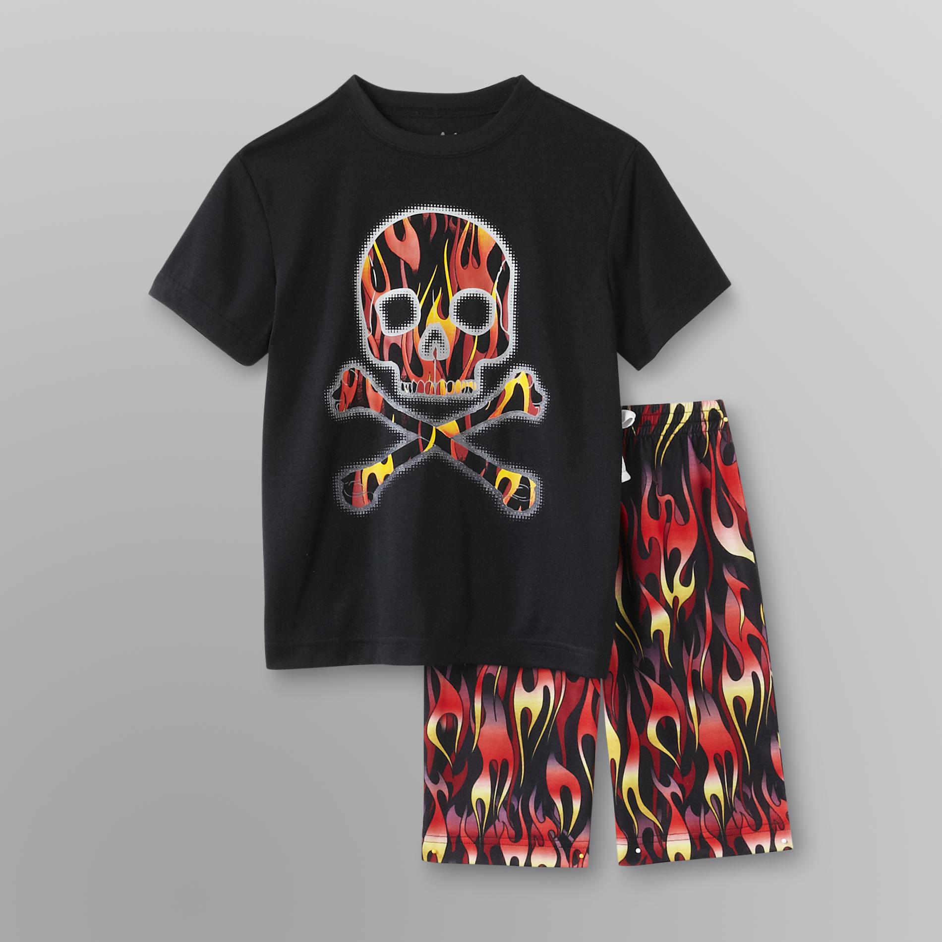 Joe Boxer Boy's Knit Pajamas - Flaming Skull