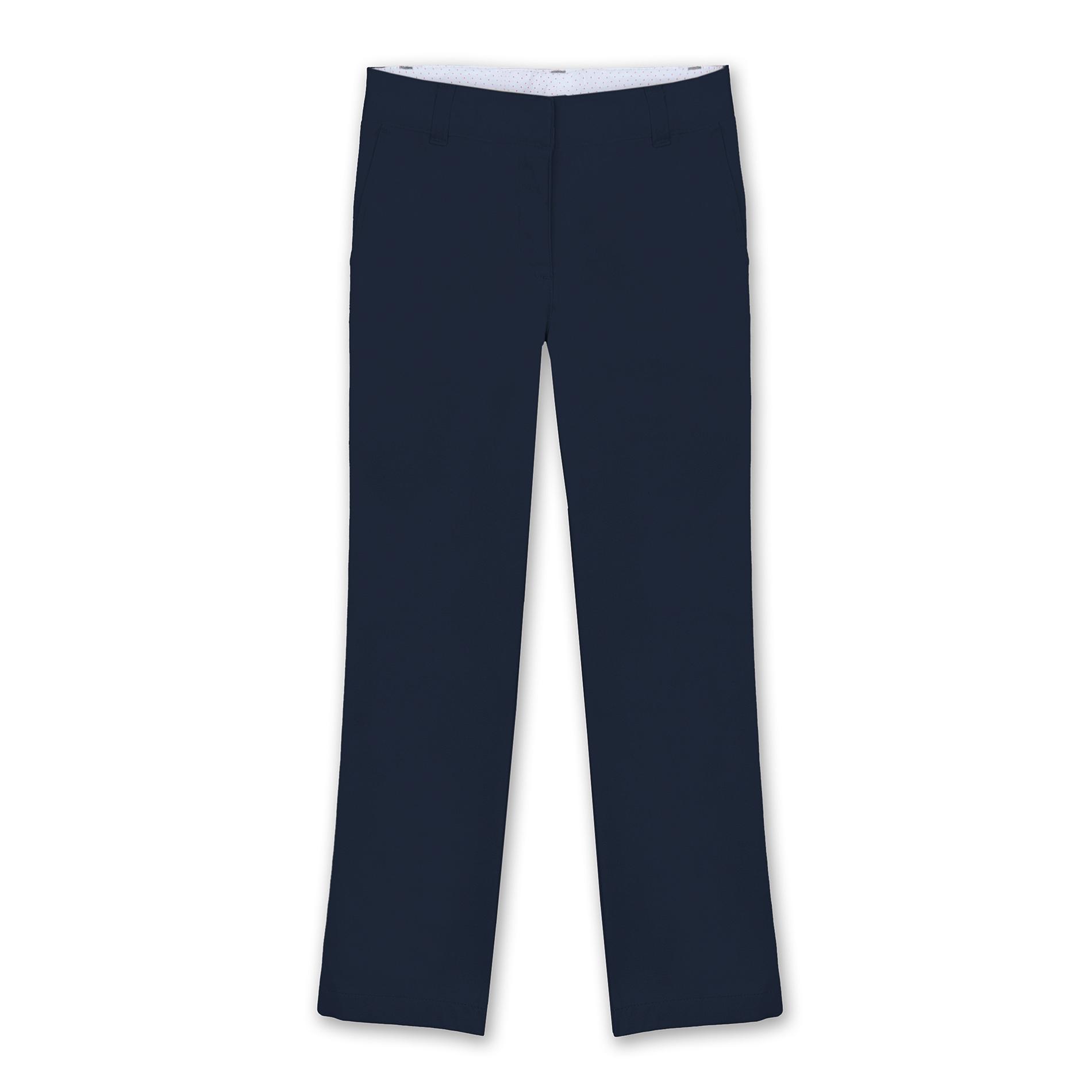 Dockers Girl's Plus Uniform Pants - Flat Front - Navy