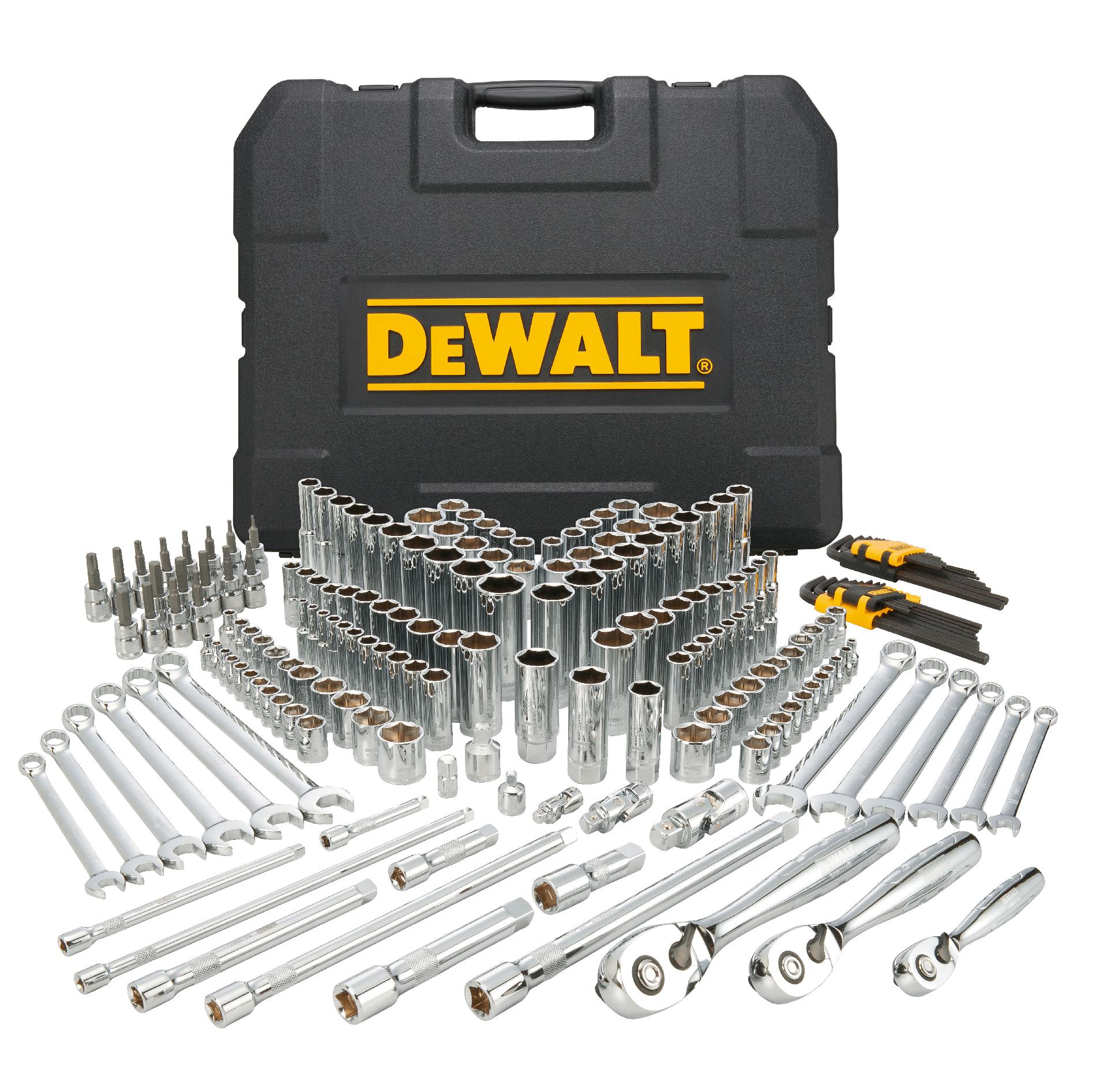 DeWalt 204 Piece Mechanics Tool Set; 1/4, 3/8, & 1/2-inch ...