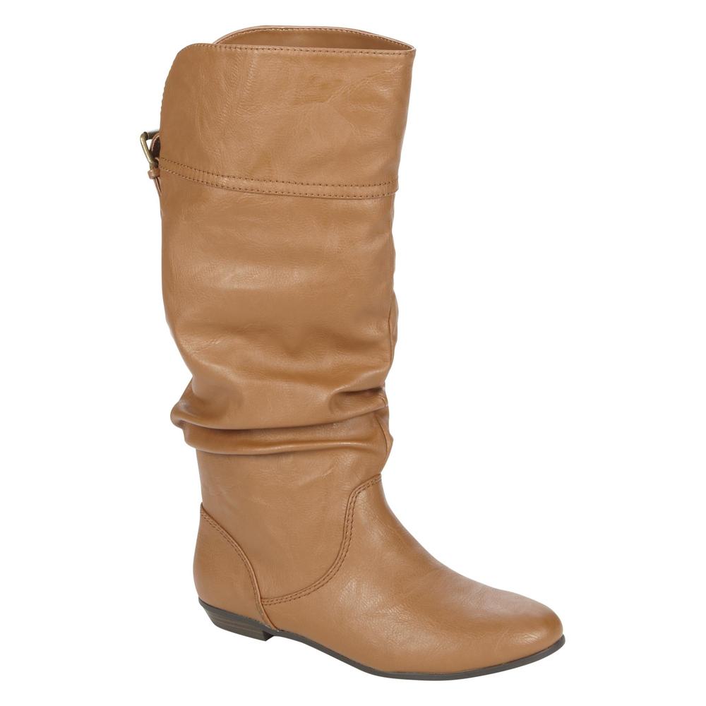 Thom McAn Women's Anna Knee-Length Cognac Fashion Slouch Boot