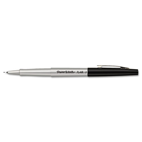 Paper-Mate PAP8330152 &#174; Flair Porous Point Stick Free-Flowing Liquid Pen, Black Ink, Ultra Fine, Dozen