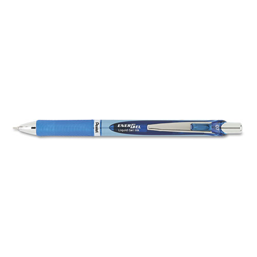 Pentel PENBLN77C EnerGel RTX Retractable Liquid Gel Pen  .7mm  Needle  Black/Gray Brl  Blue Ink