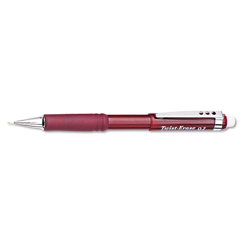 Pentel PENQE517B &#174; Twist-Erase III Mechanical Pencil  0.7 mm  Burgundy Barrel