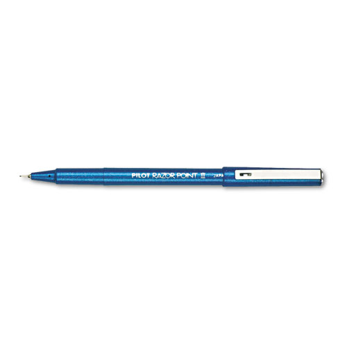 Pilot Automotive PIL11003 &#174; Razor Point II Porous Point Stick Pen, Blue Ink, Ultra Fine, Dozen
