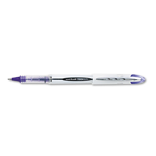 uni-ball SAN69025 Vision Elite Roller Ball Stick Water-Proof Pen  Purple Ink  Bold