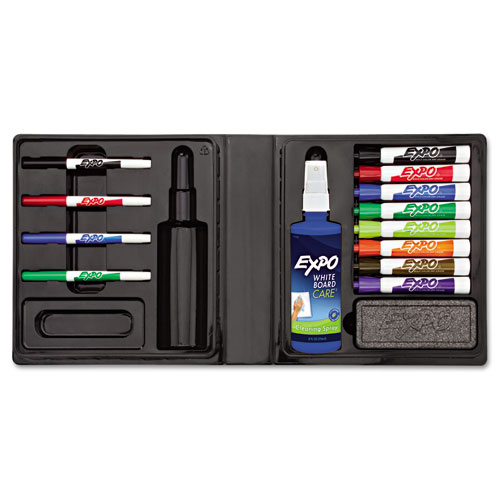 EXPO SAN83054 Dry Erase Marker/Eraser/Cleaner  Chisel/Fine  Assorted  12/Set